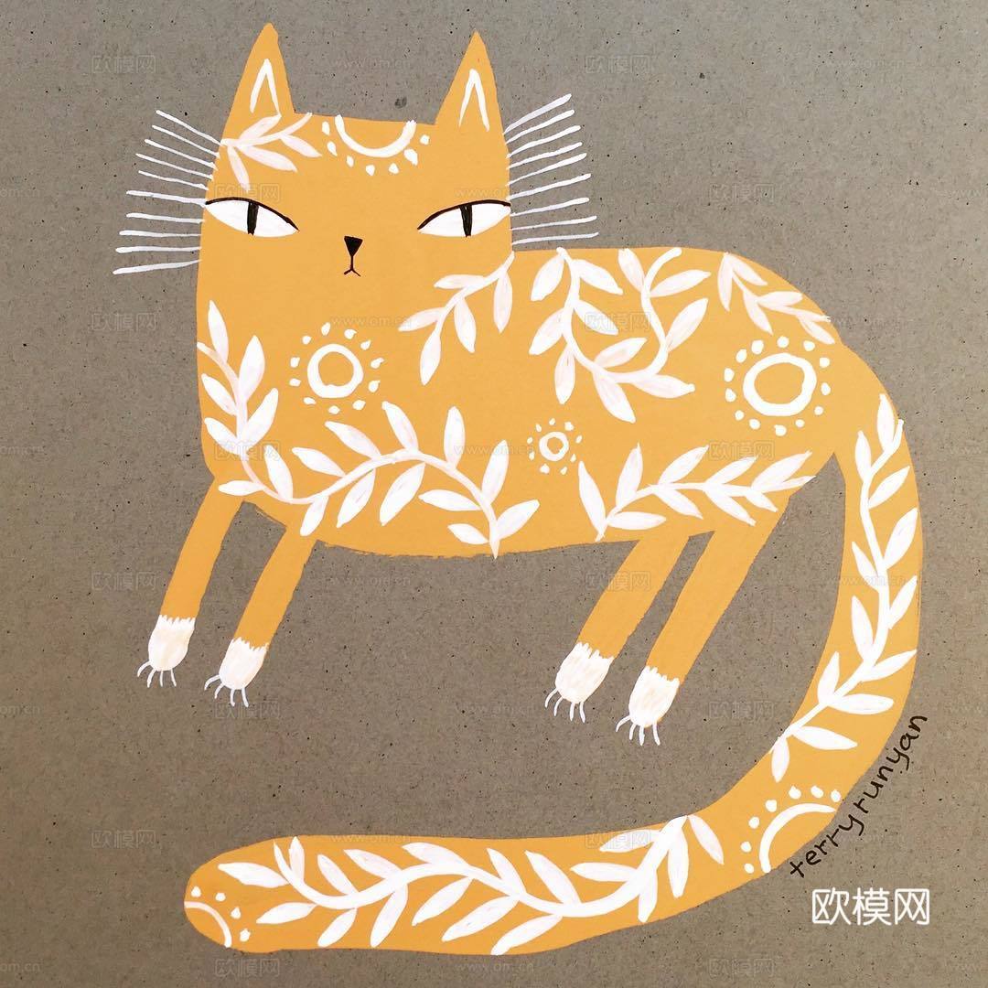 可爱动物手绘，创意童趣插画，猫咪动物插画，治愈系插画，可爱儿下载