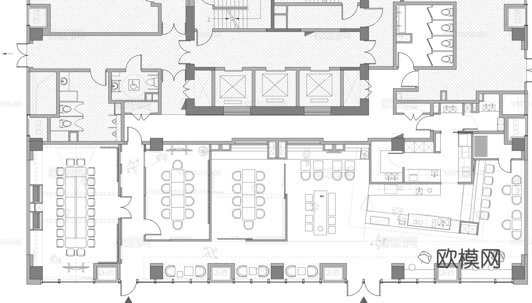 咖啡馆 最新全套施工图 效果图合集cad施工图