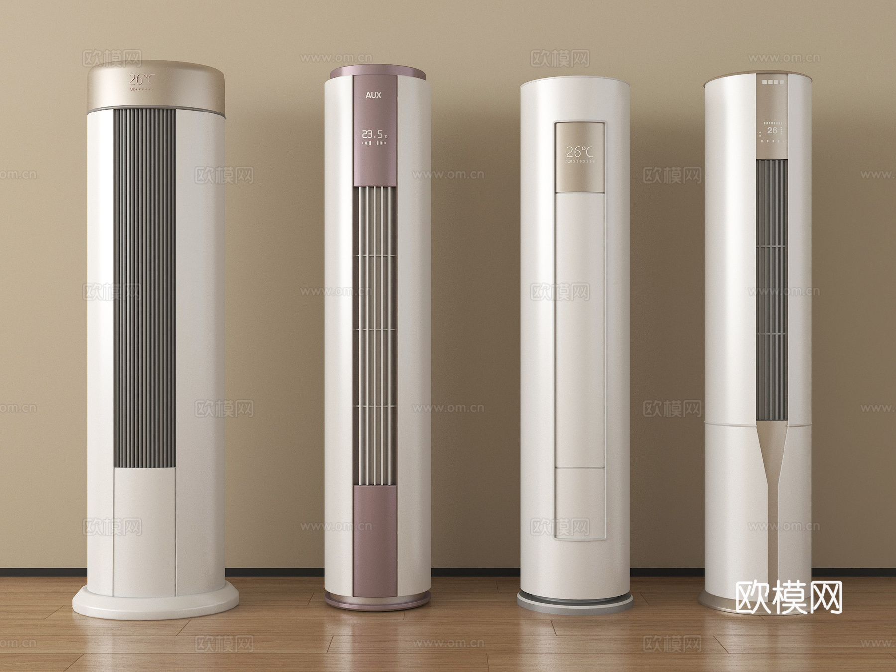 现代空调 立式空调su模型