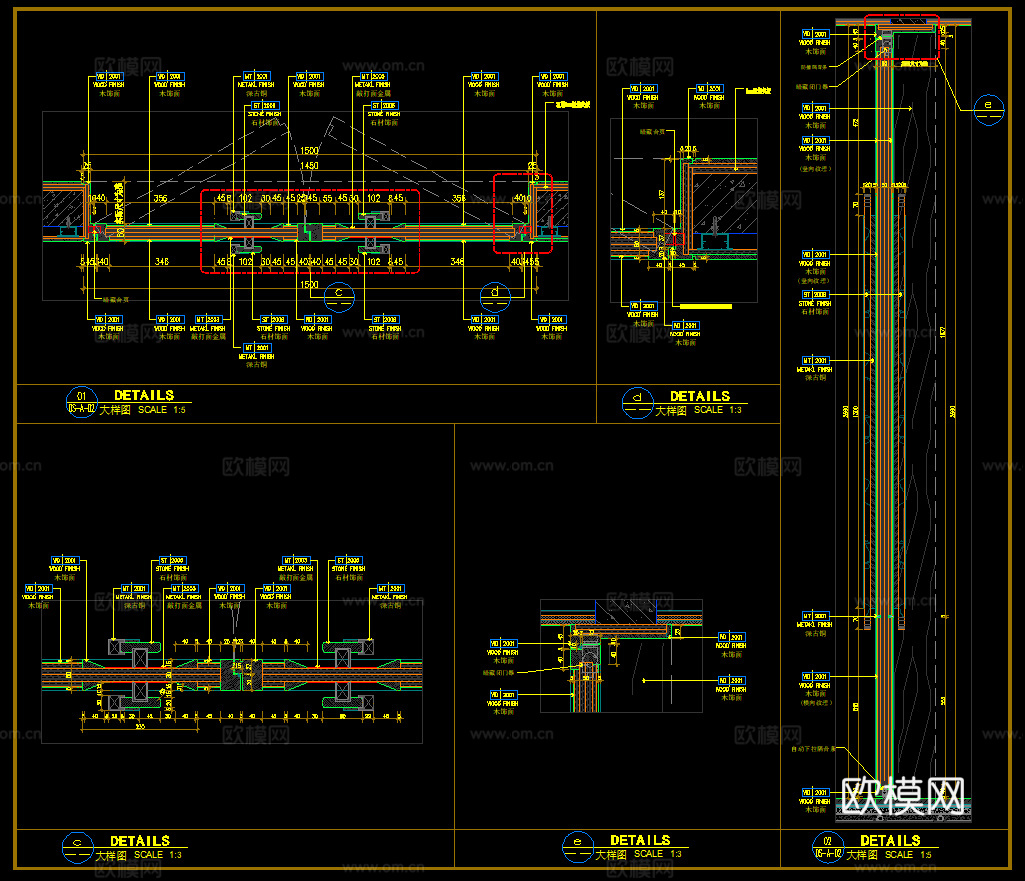 新中式大门 双开门 平开门 入户门 门节点cad施工图cad施工图