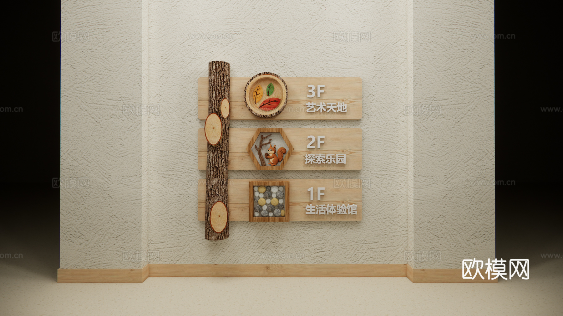 导视设计 幼儿园导视 幼儿园楼层标识su模型