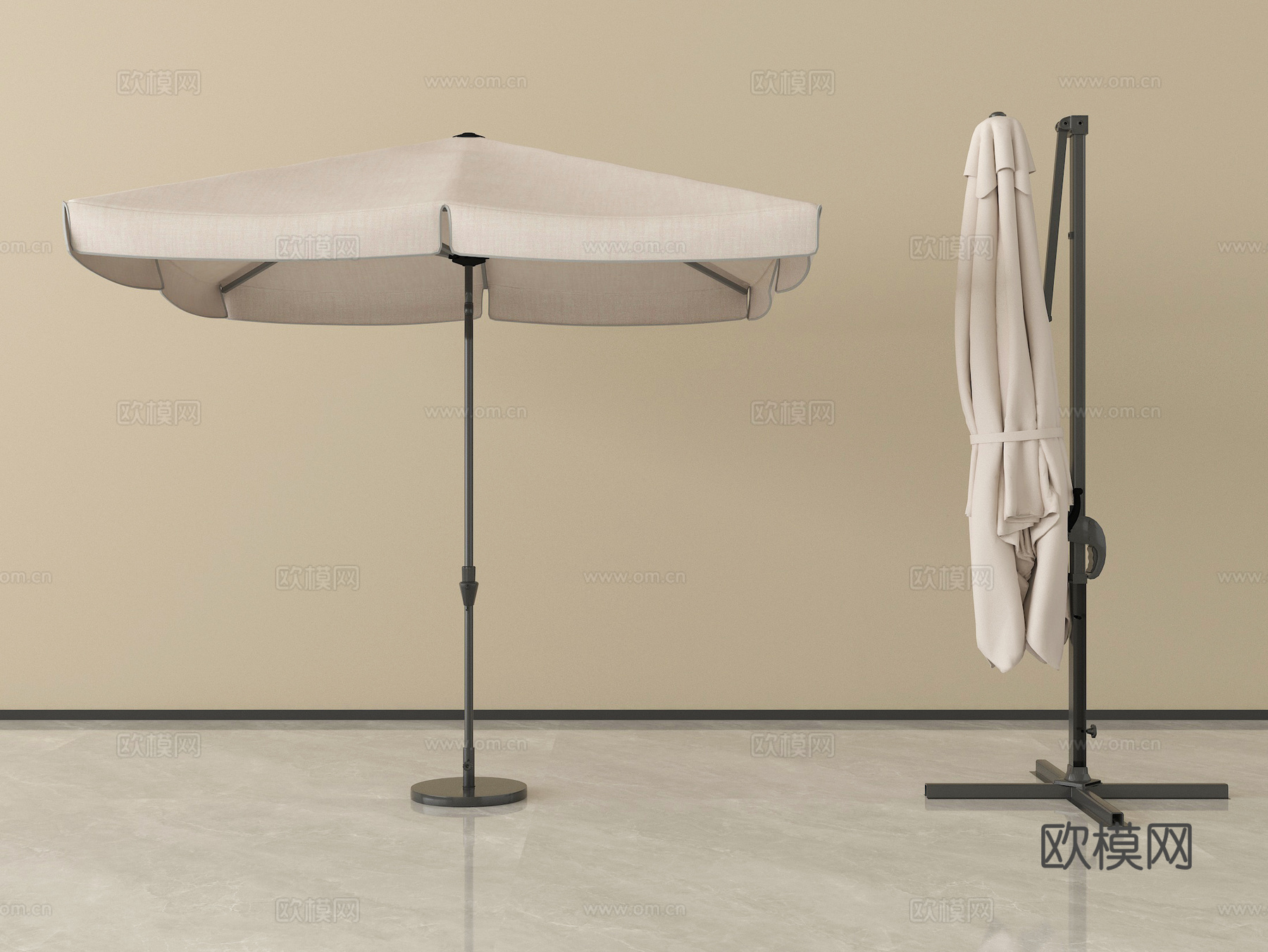 现代户外遮阳伞 太阳伞 折叠伞su模型