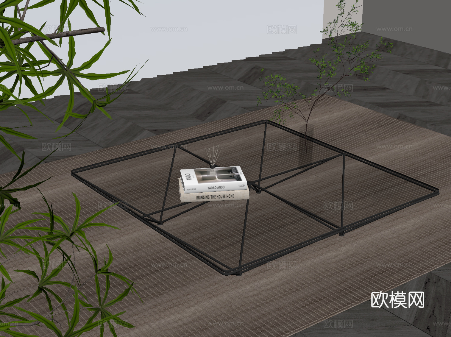 现代茶几 玻璃茶几su模型