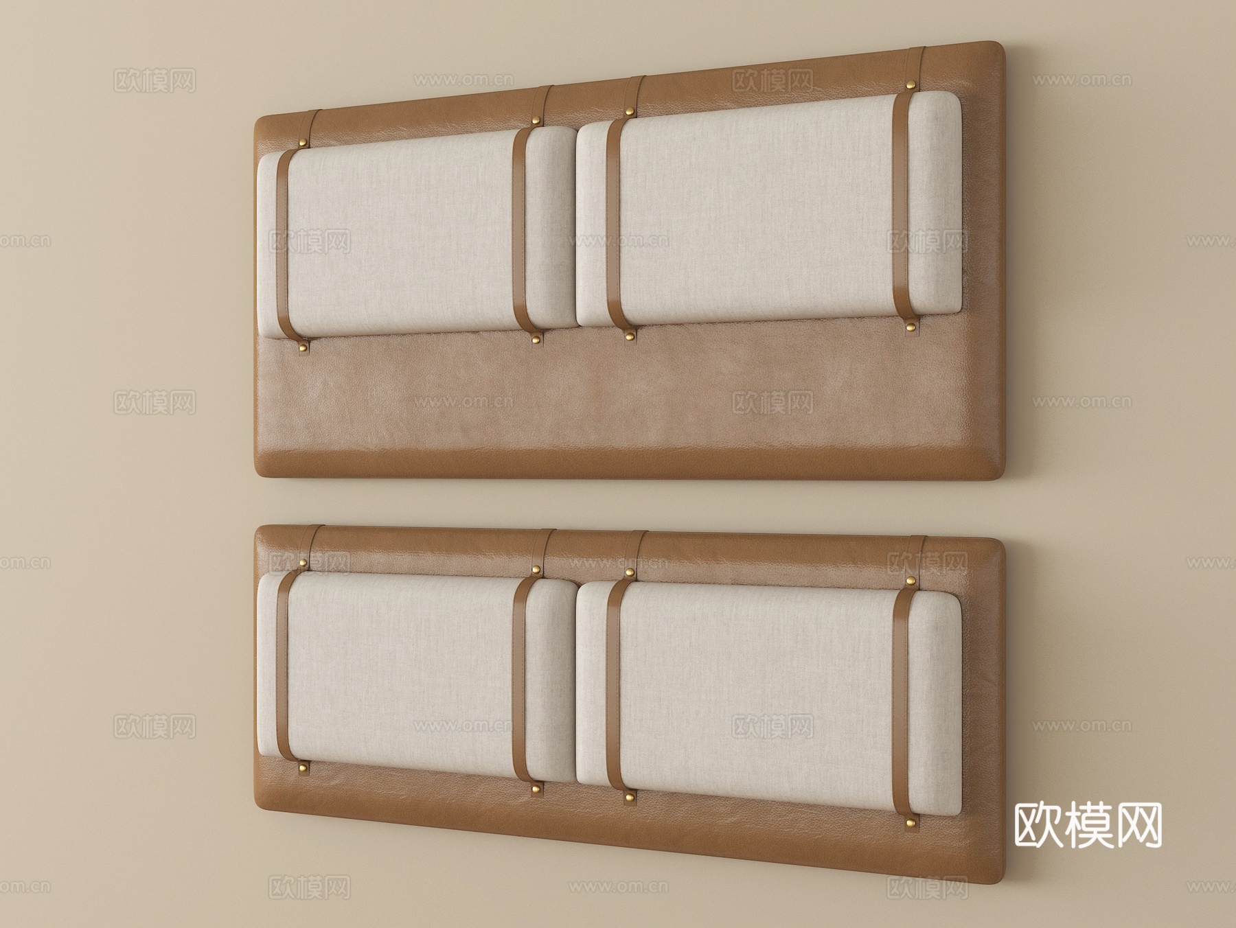 现代床头靠背 软包床靠背 床品su模型