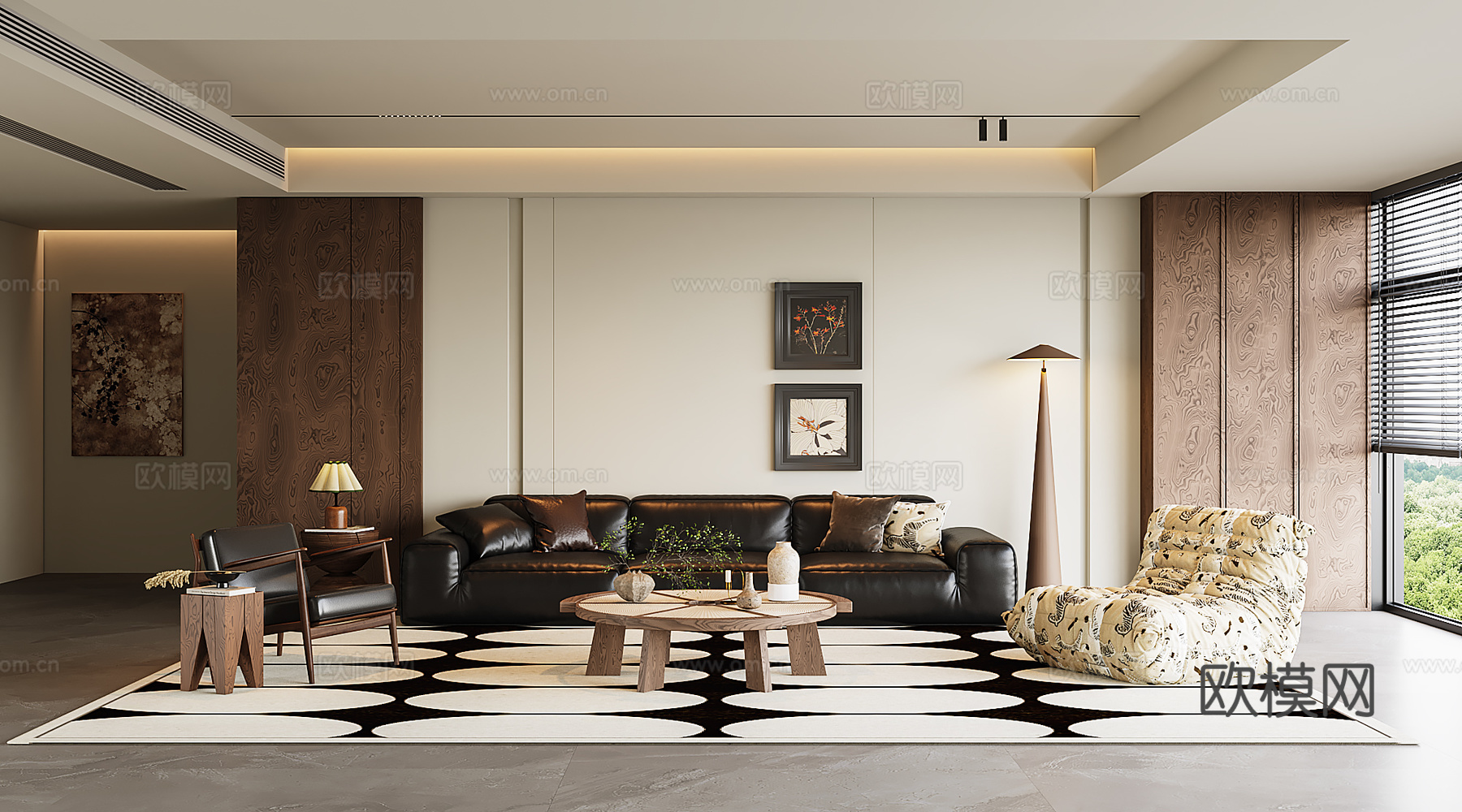 中古风客厅3d模型下载