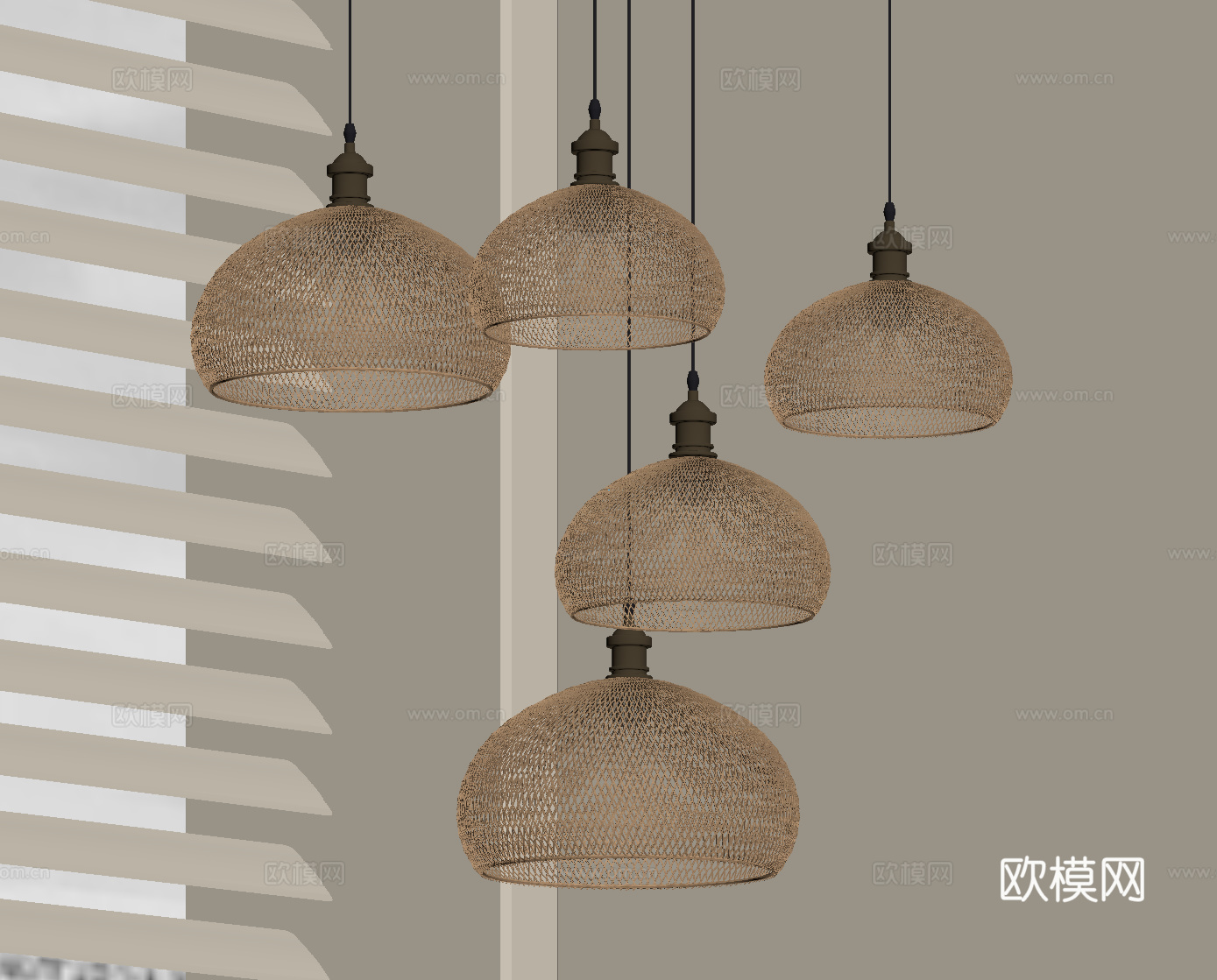 侘寂风吊灯su模型