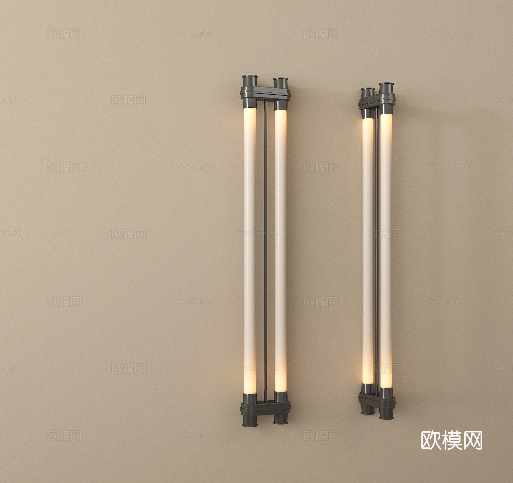 现代金属壁灯 长条壁灯su模型