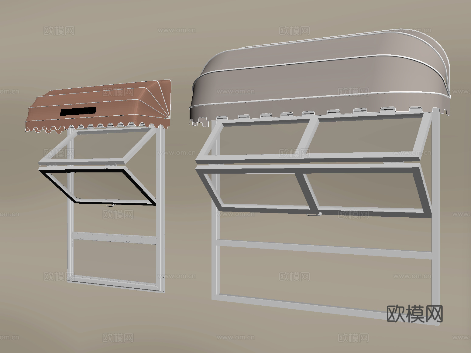 现代折叠窗 上下折叠窗 门头 门面su模型