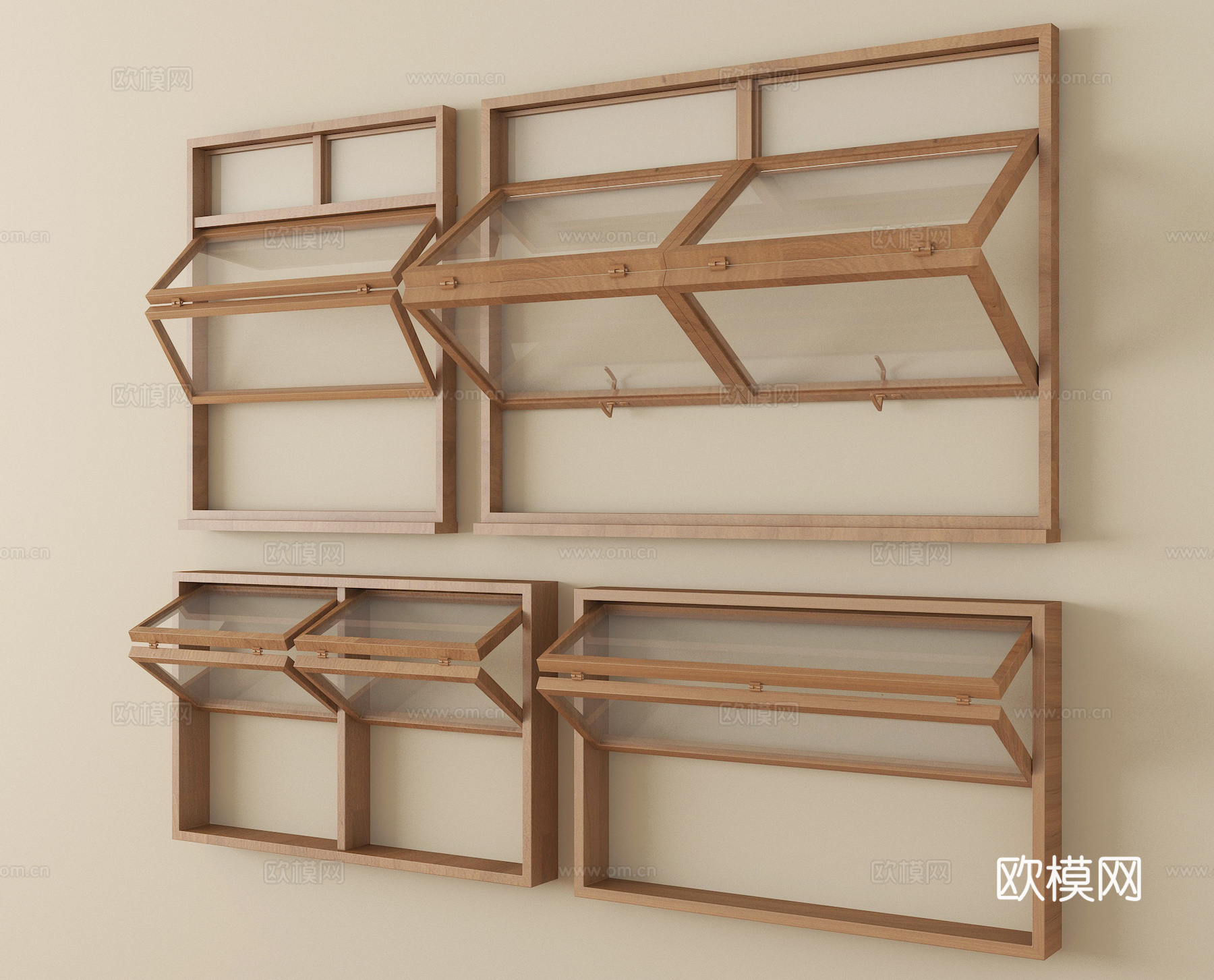 中式折叠窗 上下折叠窗su模型