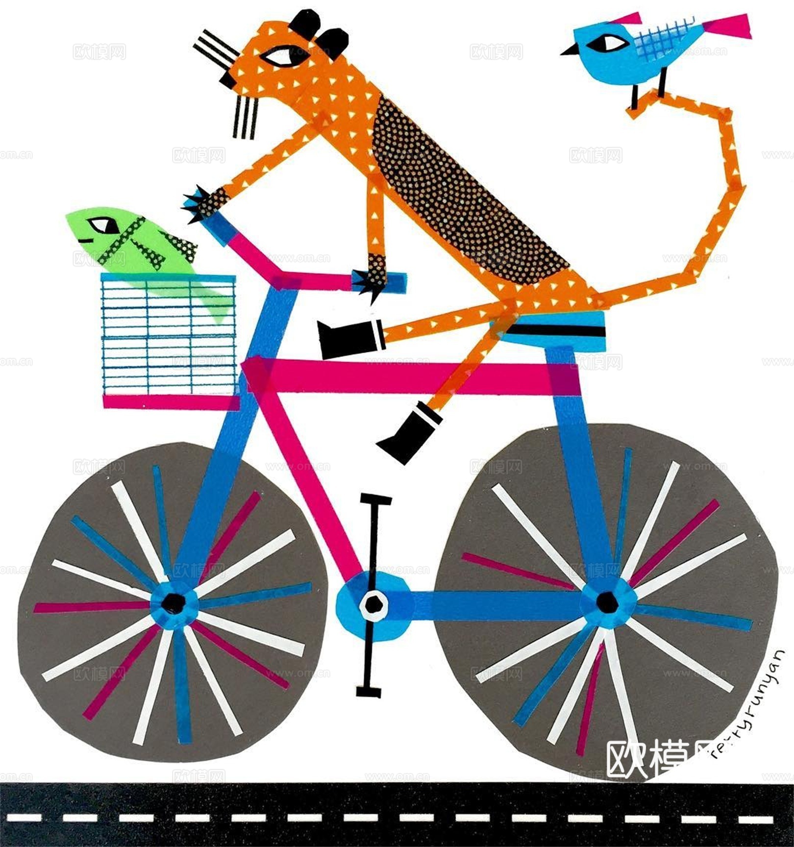 可爱动物手绘，创意童趣插画，猫咪动物插画，治愈系插画，可爱儿下载