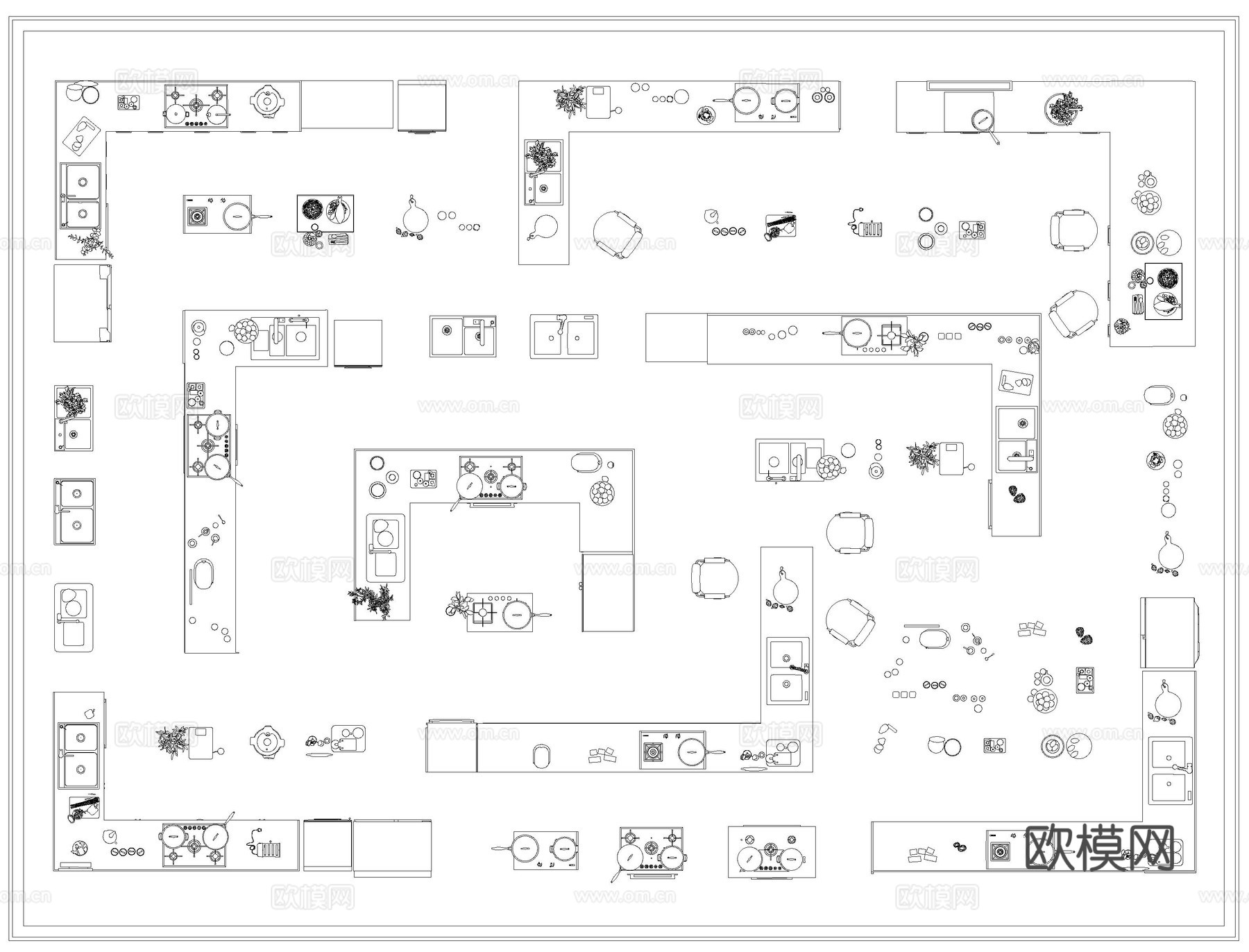 家装 工装厨房厨具电器CAD图块图库cad施工图
