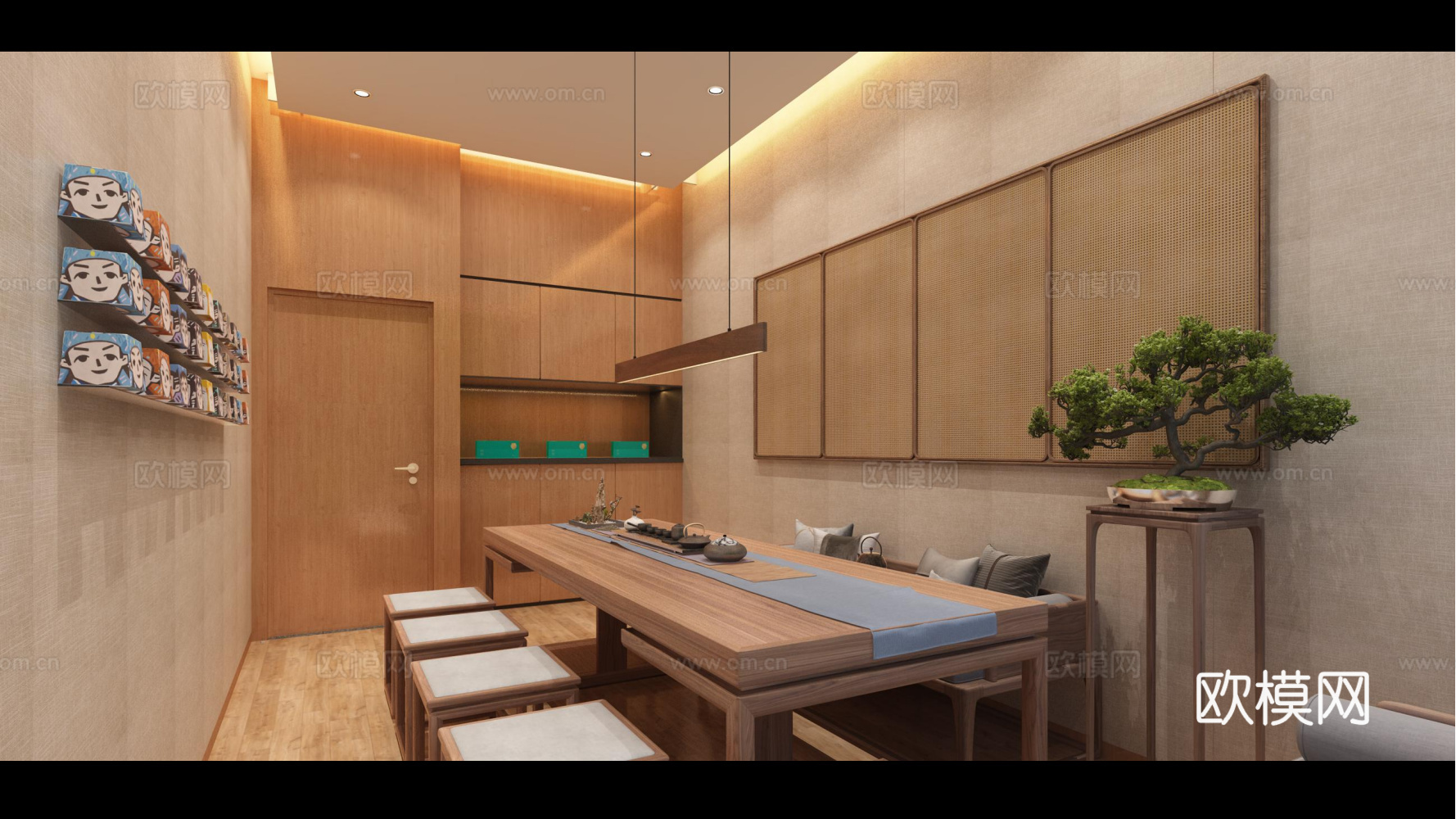 茶叶展厅  最新全套施工图 效果图合集cad施工图