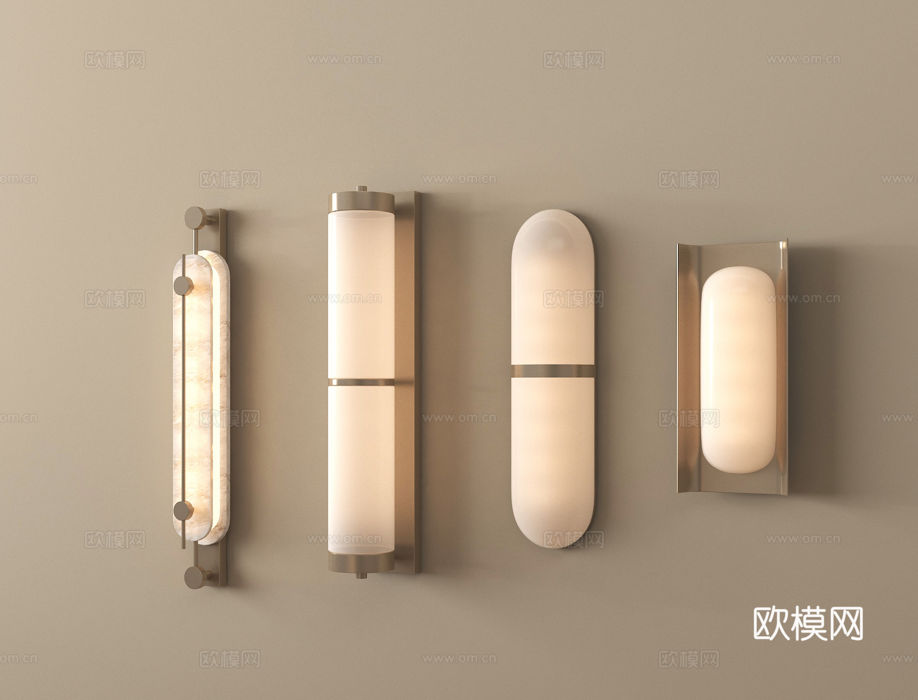 现代金属壁灯 小壁灯 床头壁灯su模型