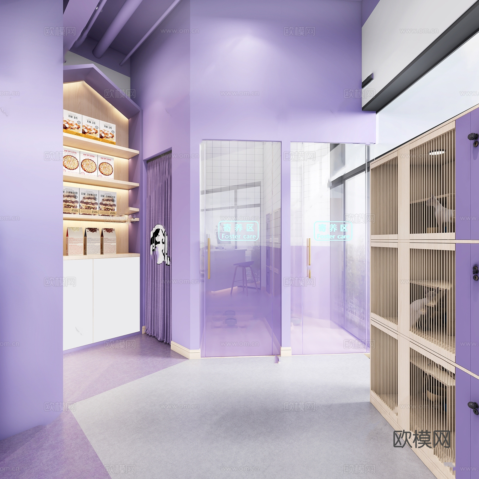 宠物店  最新全套施工图 效果图合集cad施工图