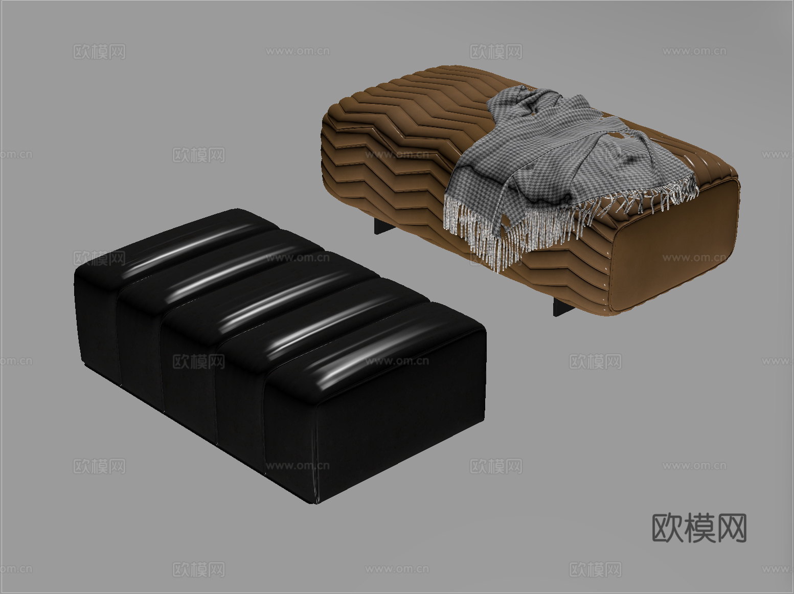 现代沙发凳 床尾凳 换鞋凳su模型