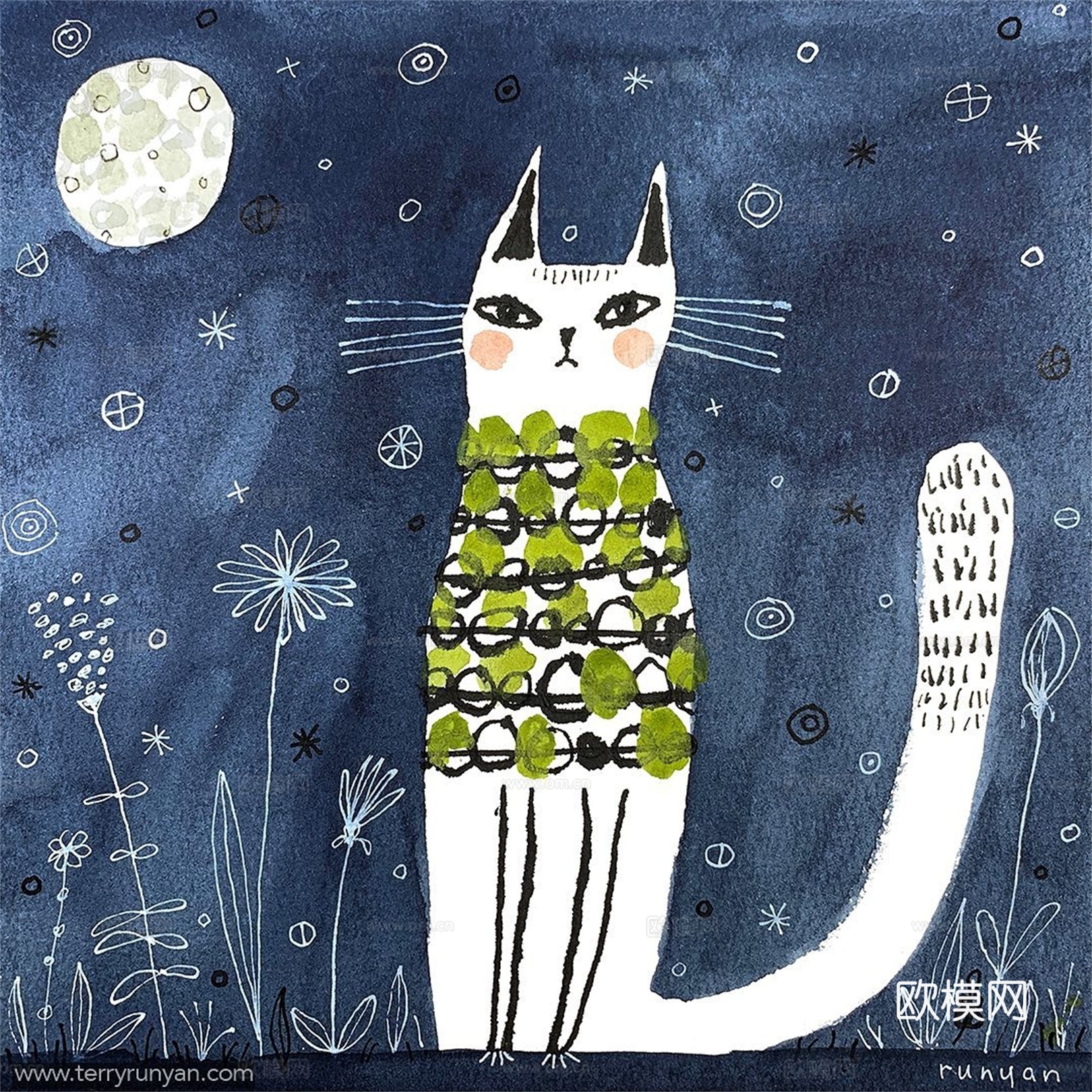 可爱动物手绘，创意童趣插画，猫咪动物插画，治愈系插画，可爱儿下载