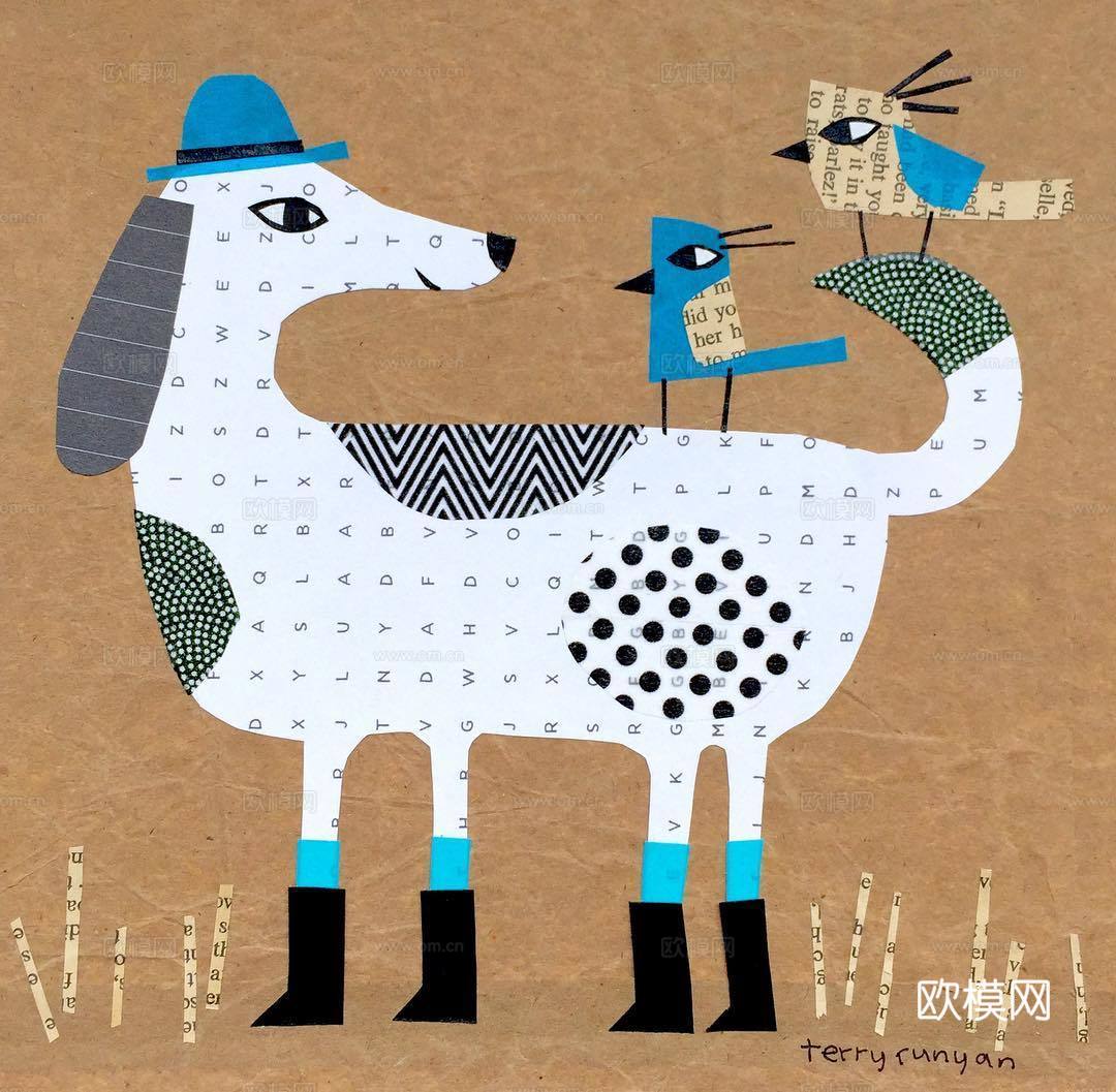 可爱动物手绘，创意童趣插画，猫咪动物插画，治愈系插画，可爱儿下载