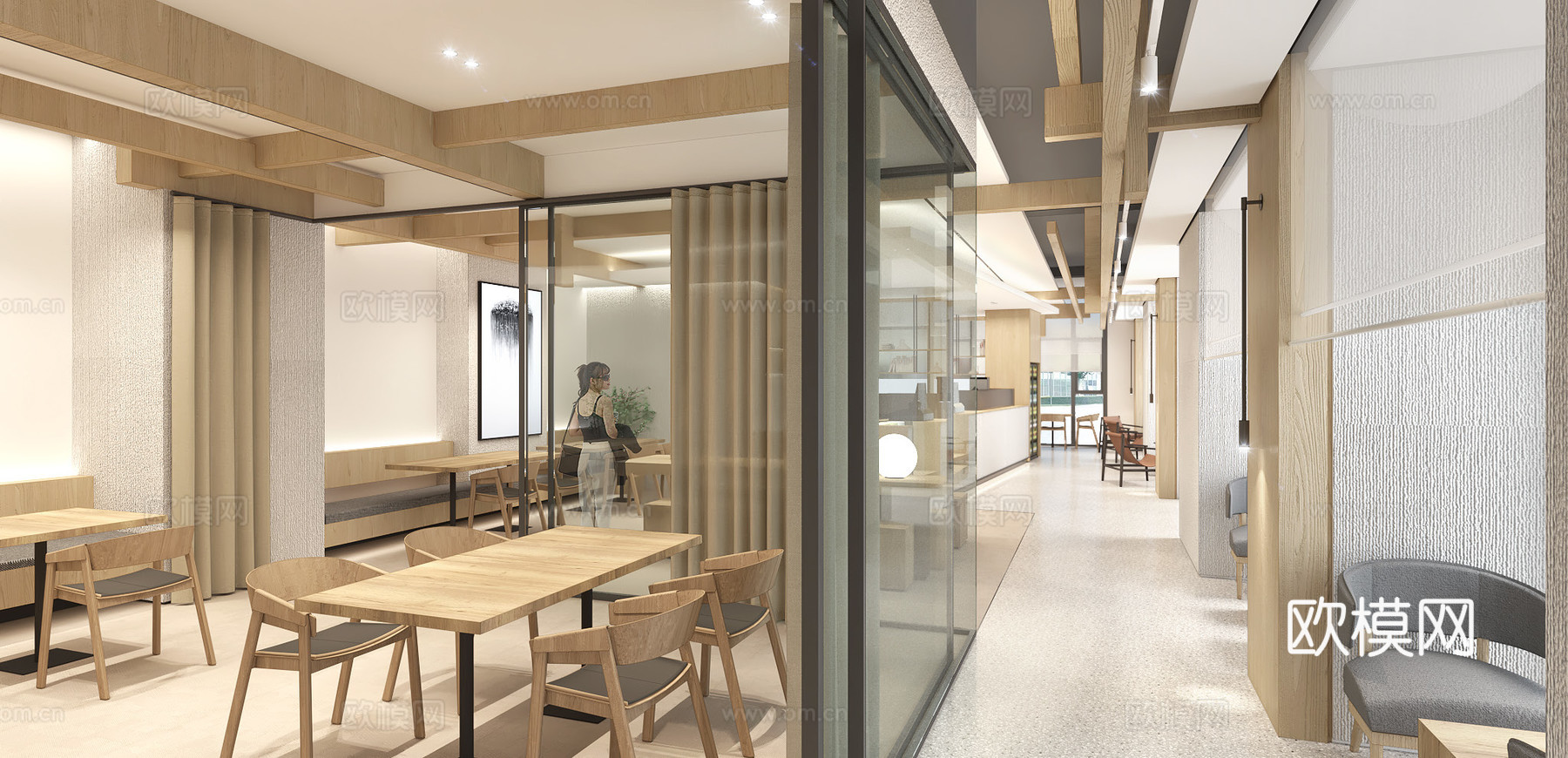 咖啡馆 最新全套施工图 效果图合集cad施工图