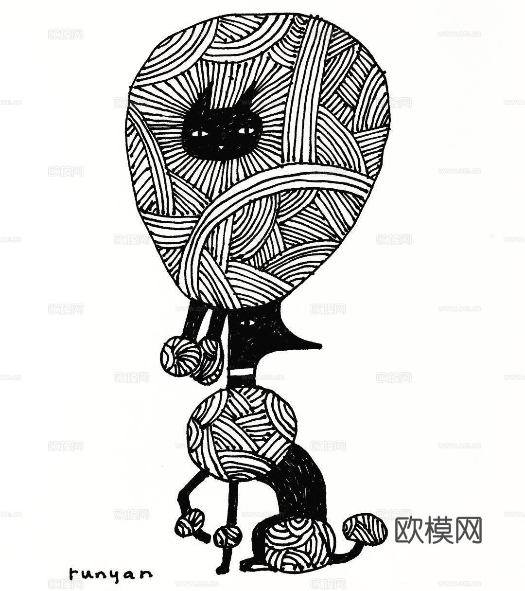 可爱动物手绘，创意童趣插画，猫咪动物插画，治愈系插画，可爱儿下载