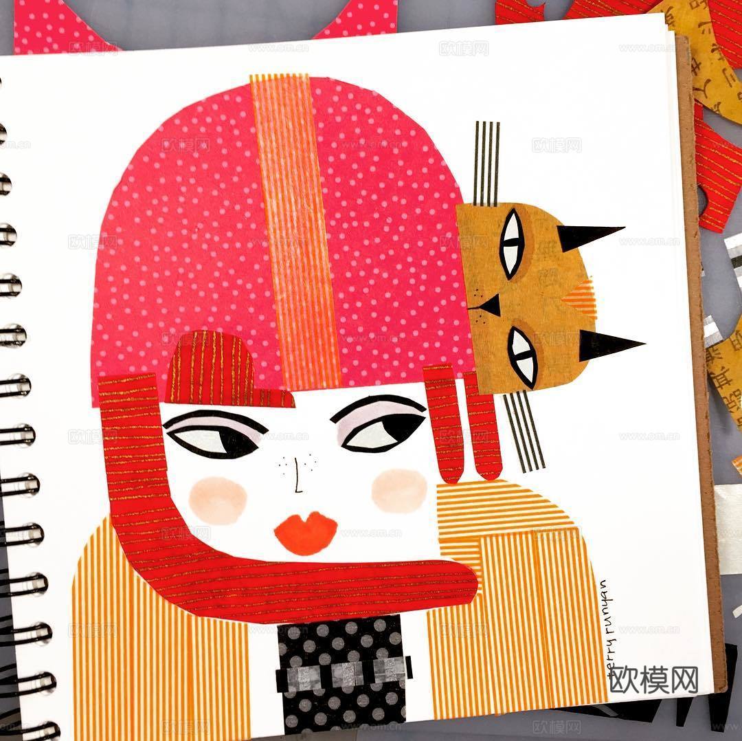 可爱动物手绘，创意童趣插画，猫咪动物插画，治愈系插画，可爱儿下载