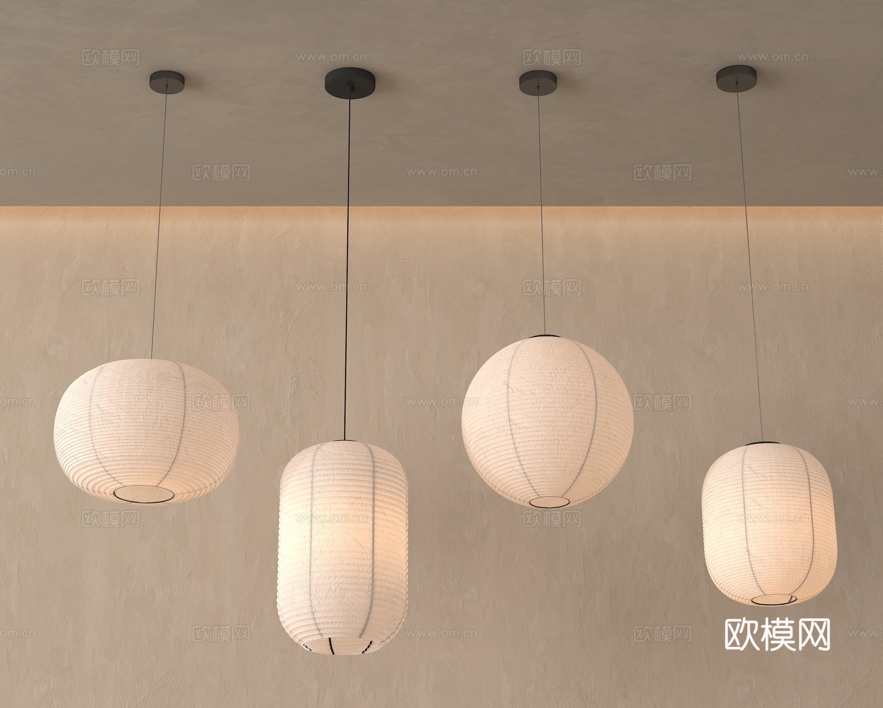 侘寂吊灯 日式灯笼su模型su模型