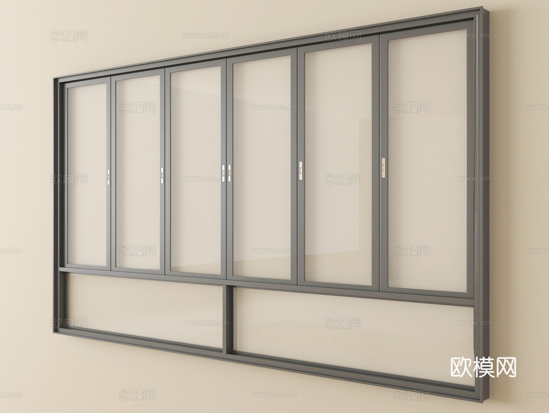 现代窗户推拉窗 落地窗 阳台窗su模型