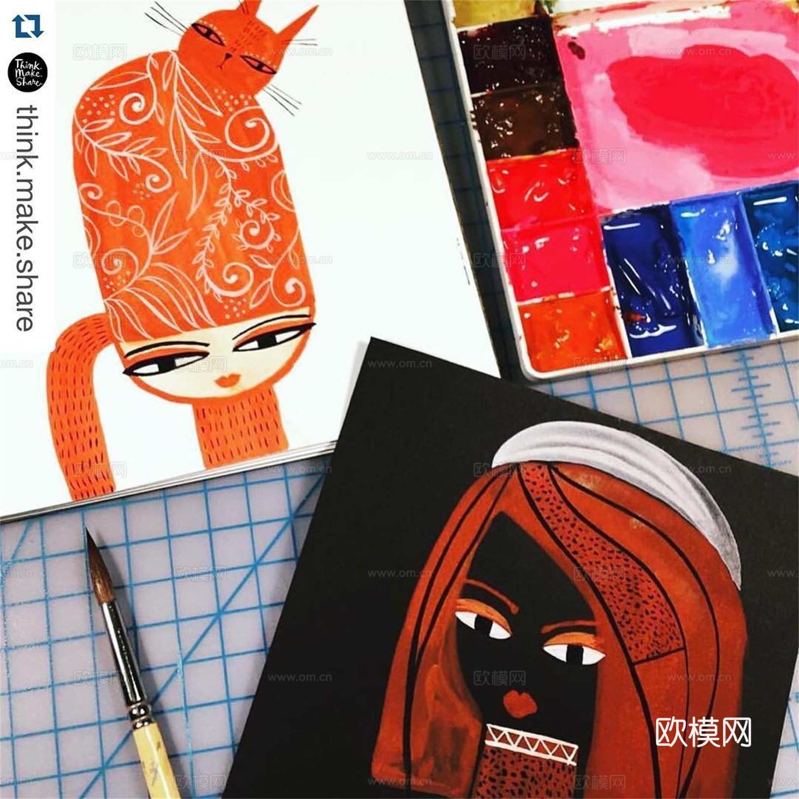 可爱动物手绘，创意童趣插画，猫咪动物插画，治愈系插画，可爱儿下载