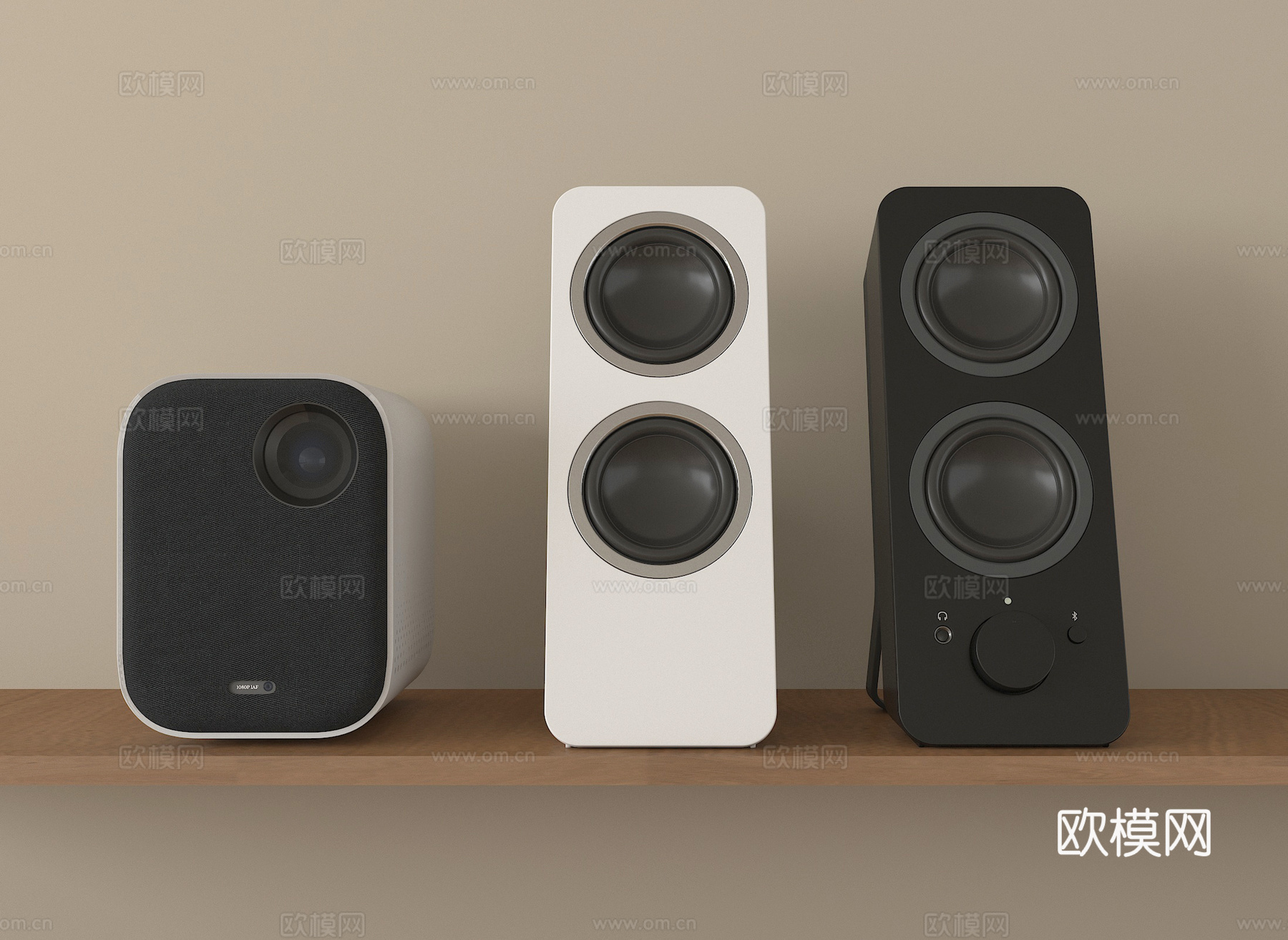 现代音响 迷你音箱 桌面音响su模型