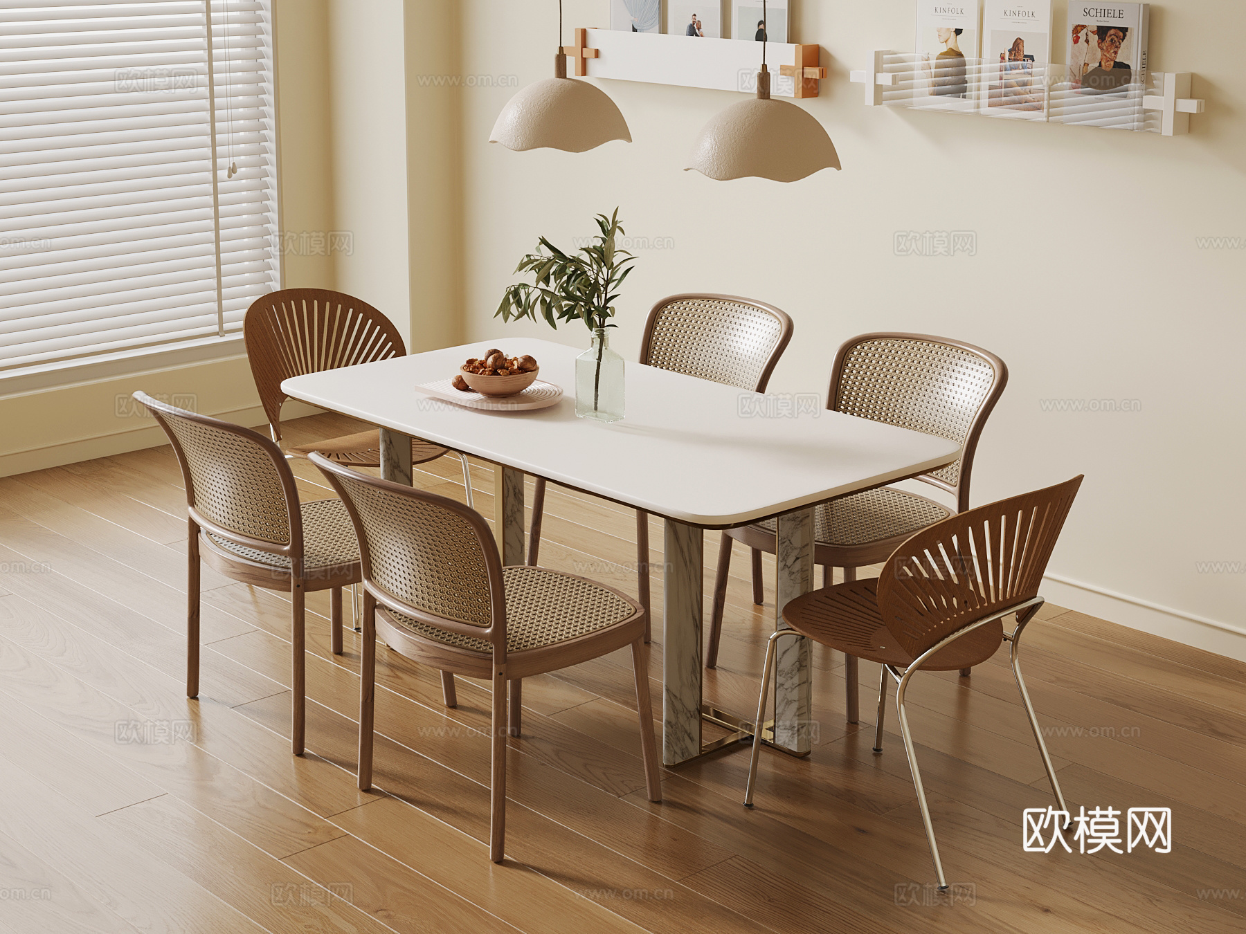 现代餐桌椅su模型