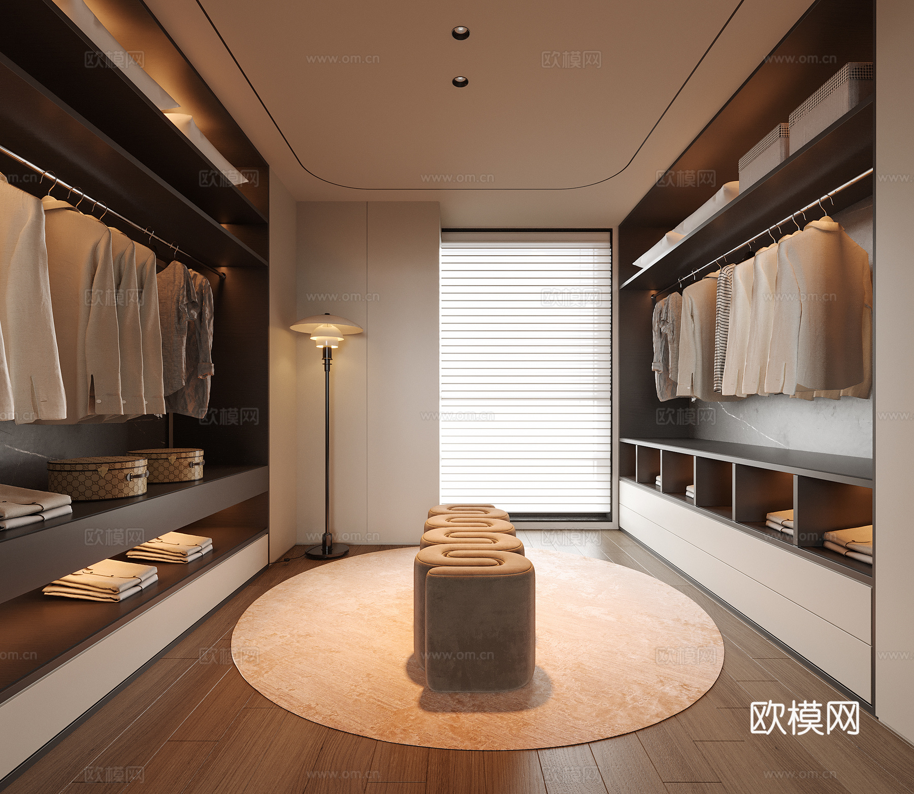 现代衣帽间 衣柜3d模型下载
