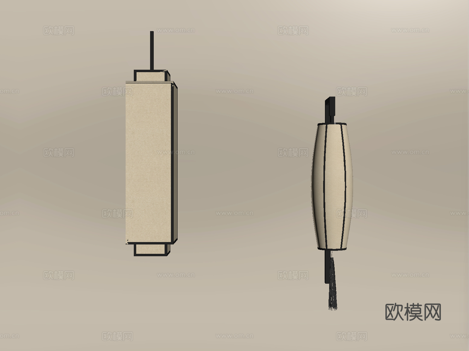 新中式壁灯 金属壁灯 装饰灯su模型