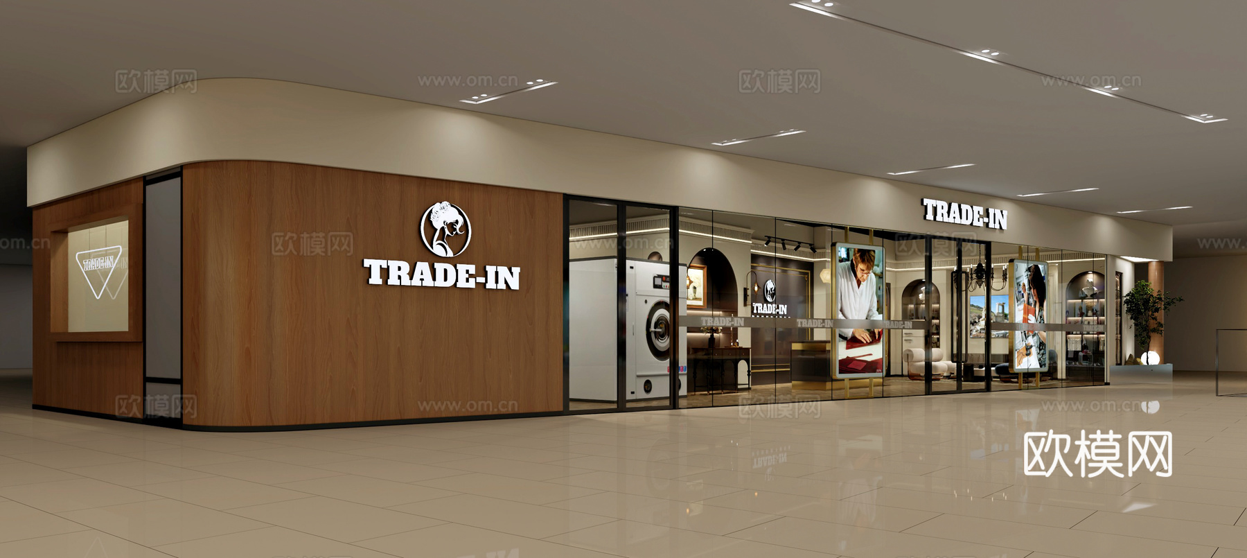 高档干洗店 最新全套施工图 效果图合集cad施工图