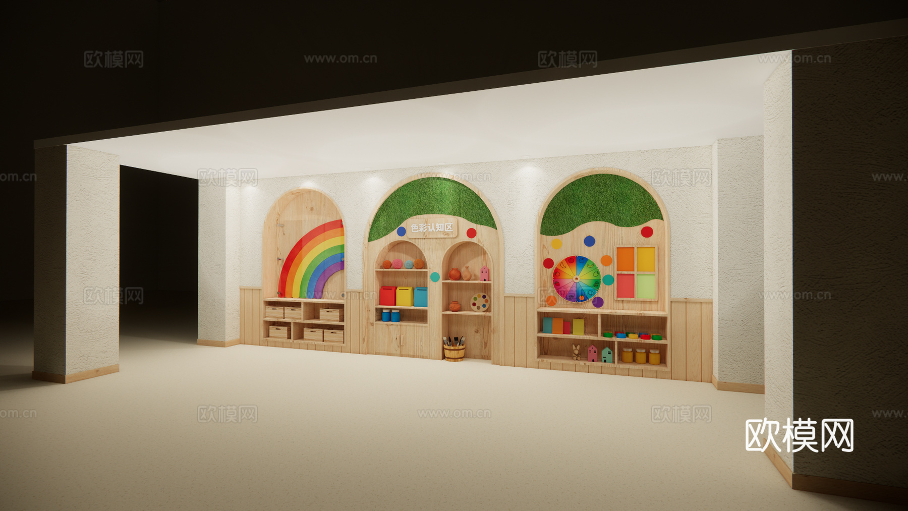 幼儿园设计 幼儿园文化墙 幼儿园大厅 幼儿园艺术墙su模型