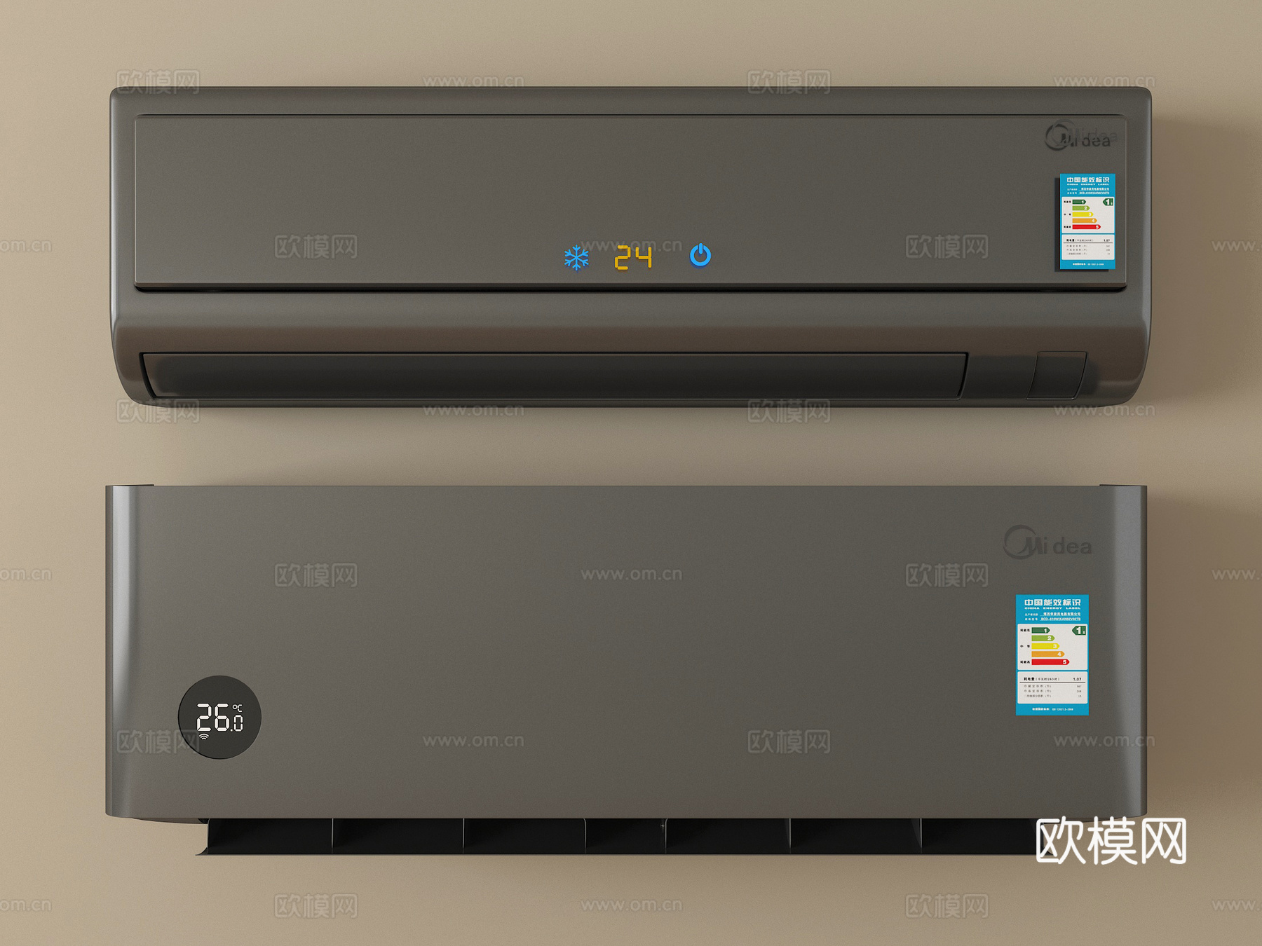 现代空调 壁挂式空调su模型