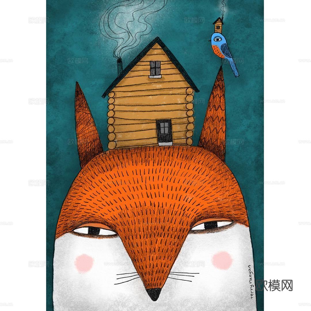 可爱动物手绘，创意童趣插画，猫咪动物插画，治愈系插画，可爱儿下载