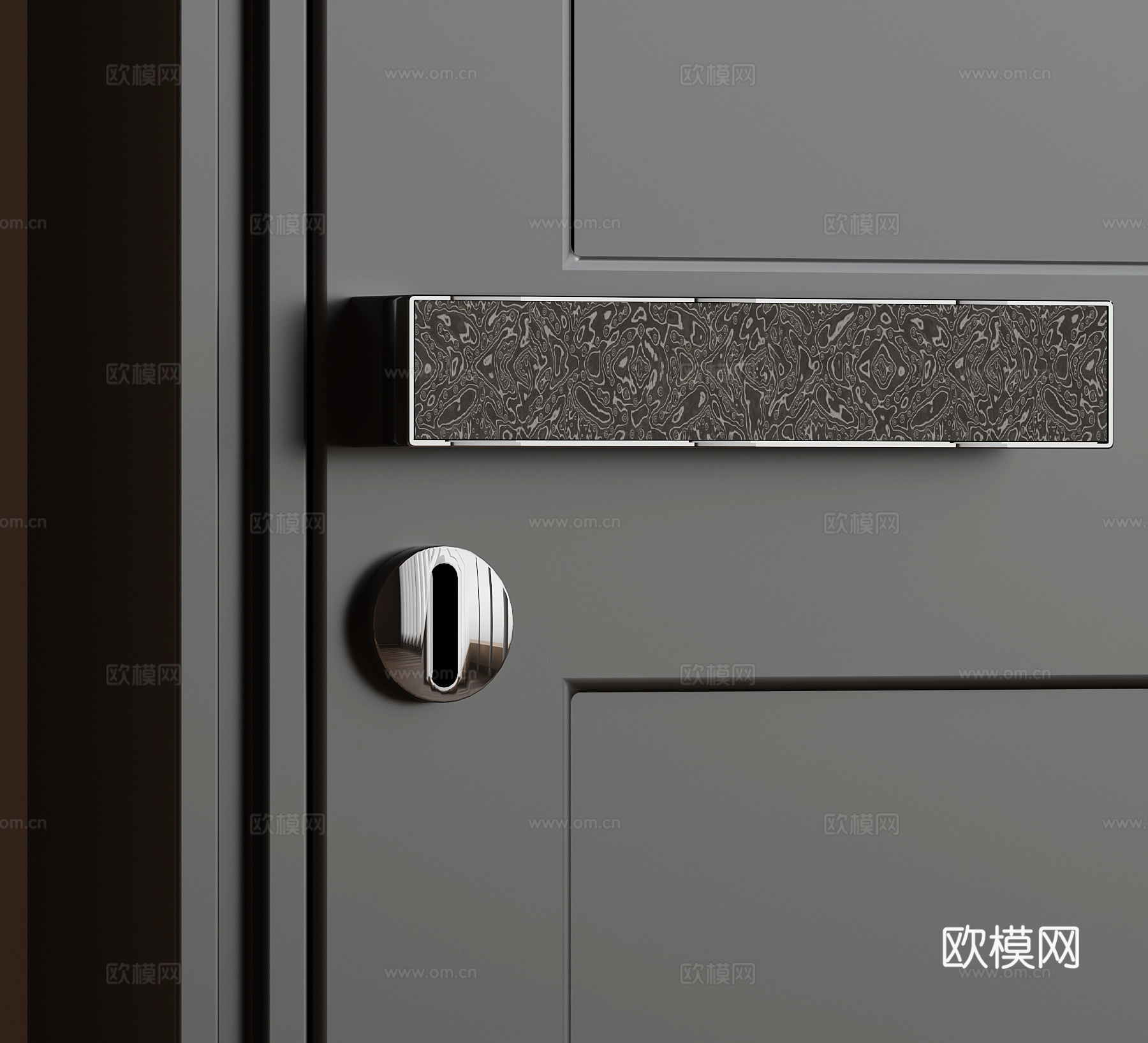 现代极简拉手 门把手su模型