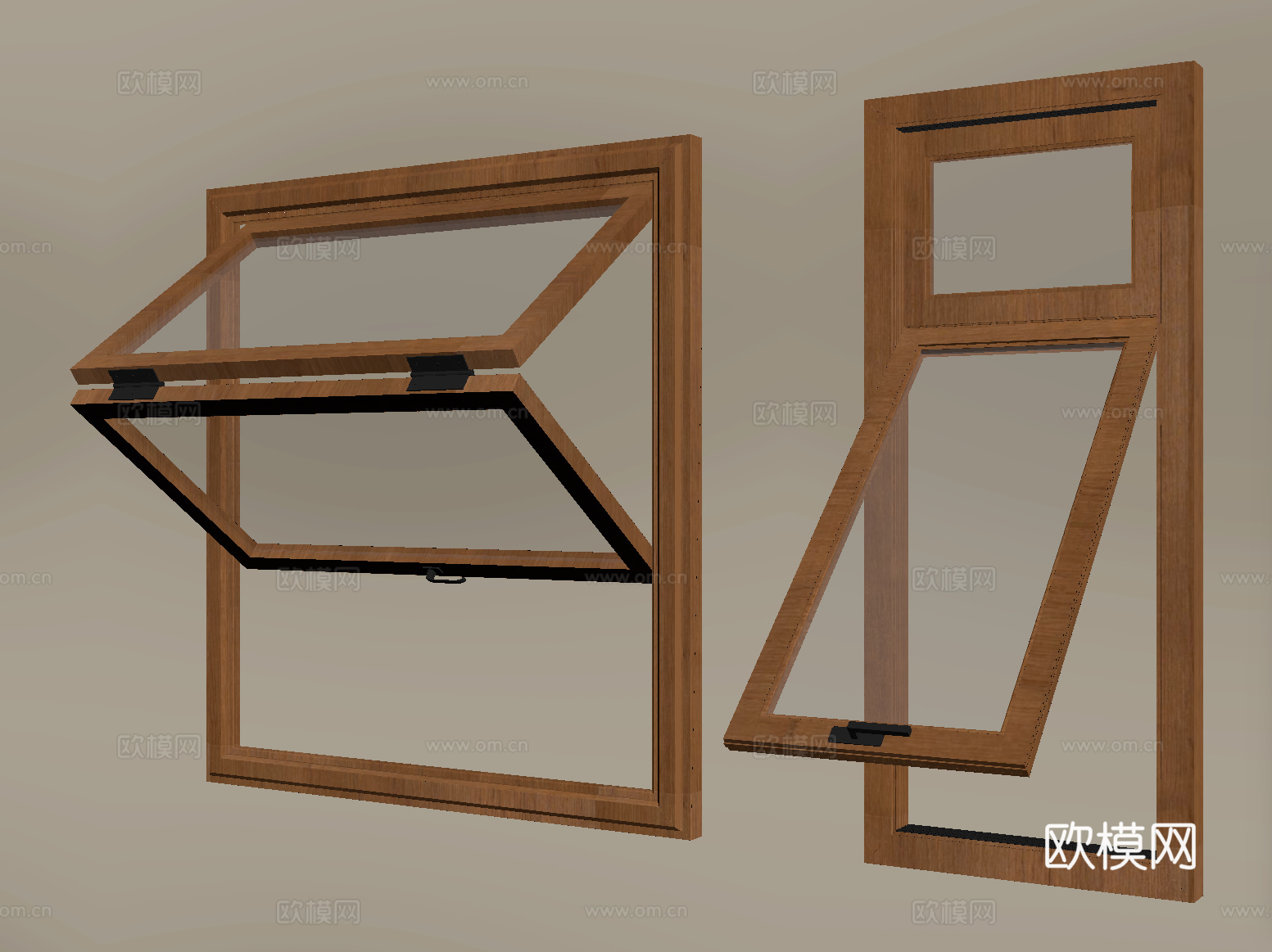 现代折叠窗 上下折叠窗su模型