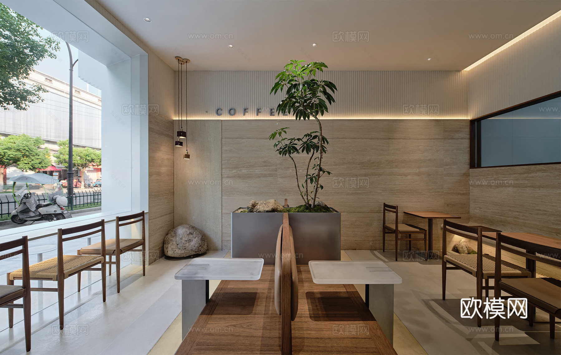 咖啡店 最新全套施工图 效果图合集cad施工图