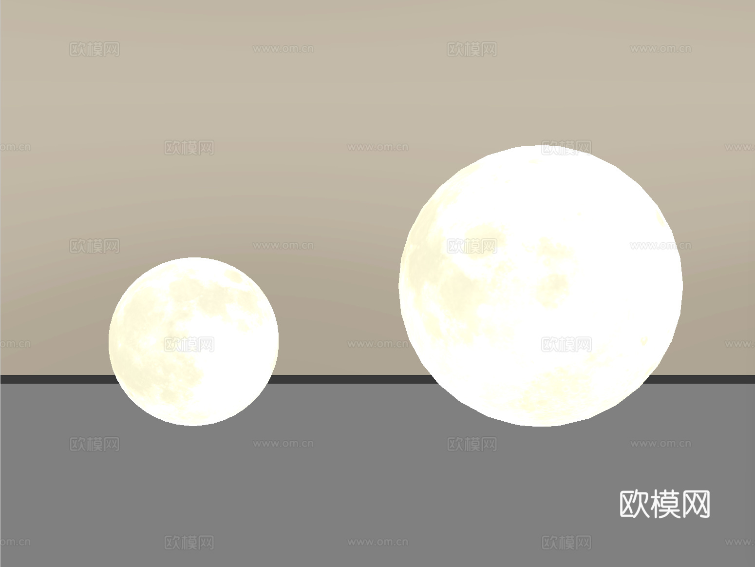 现代月球灯 落地灯su模型