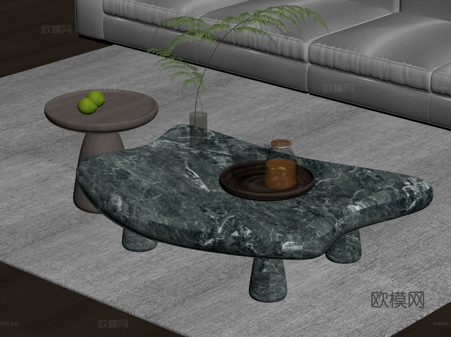 意式茶几su模型