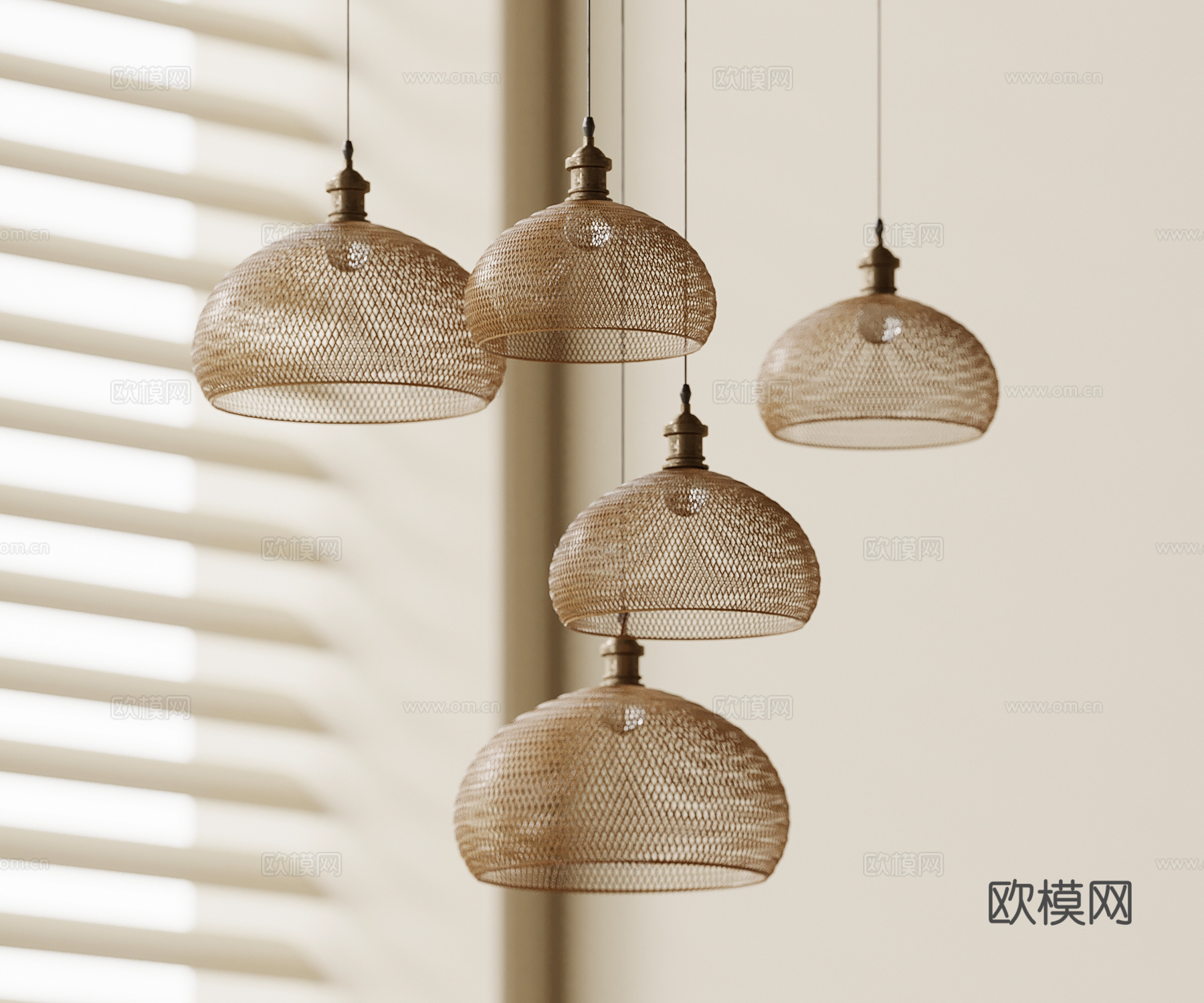 侘寂风吊灯su模型