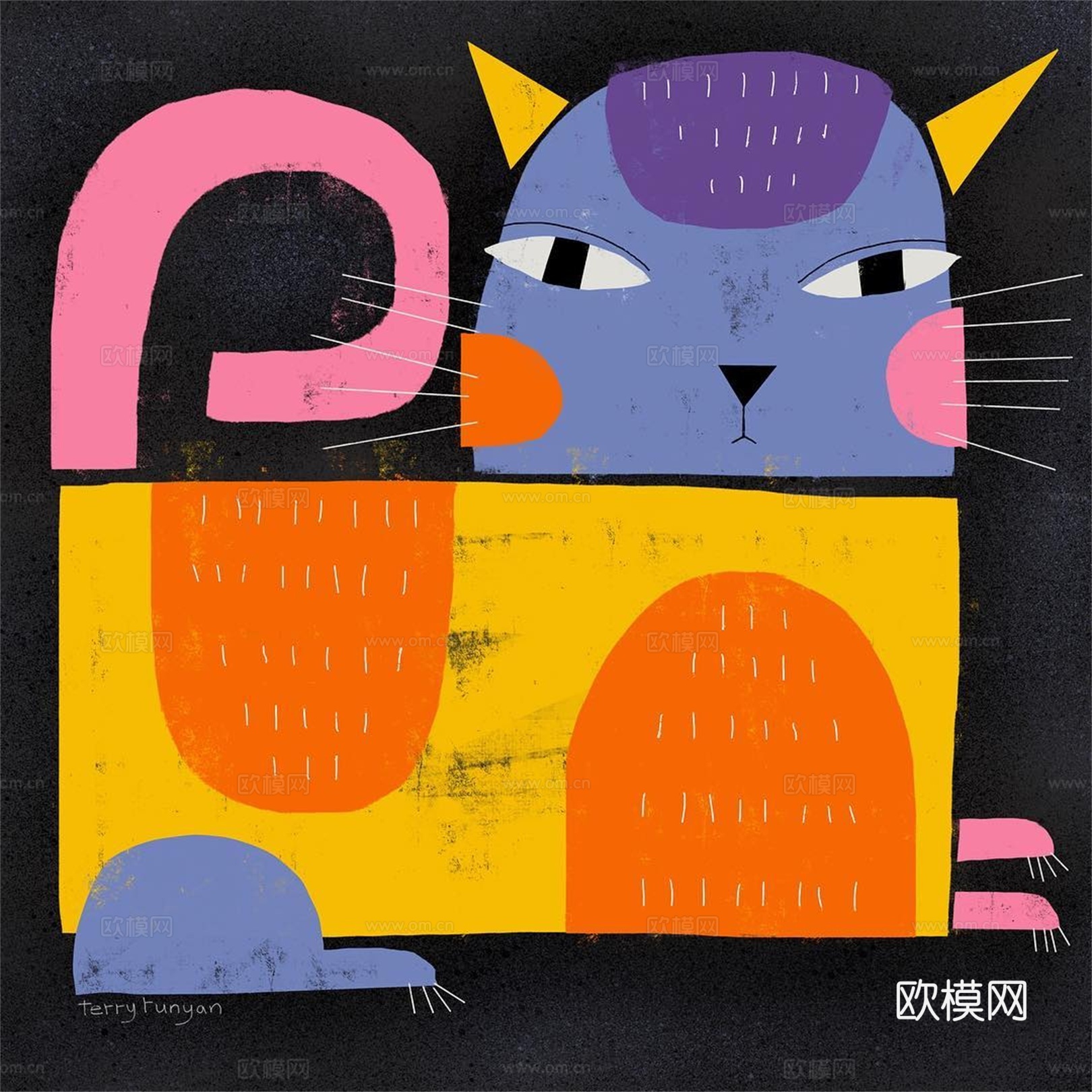 可爱动物手绘，创意童趣插画，猫咪动物插画，治愈系插画，可爱儿