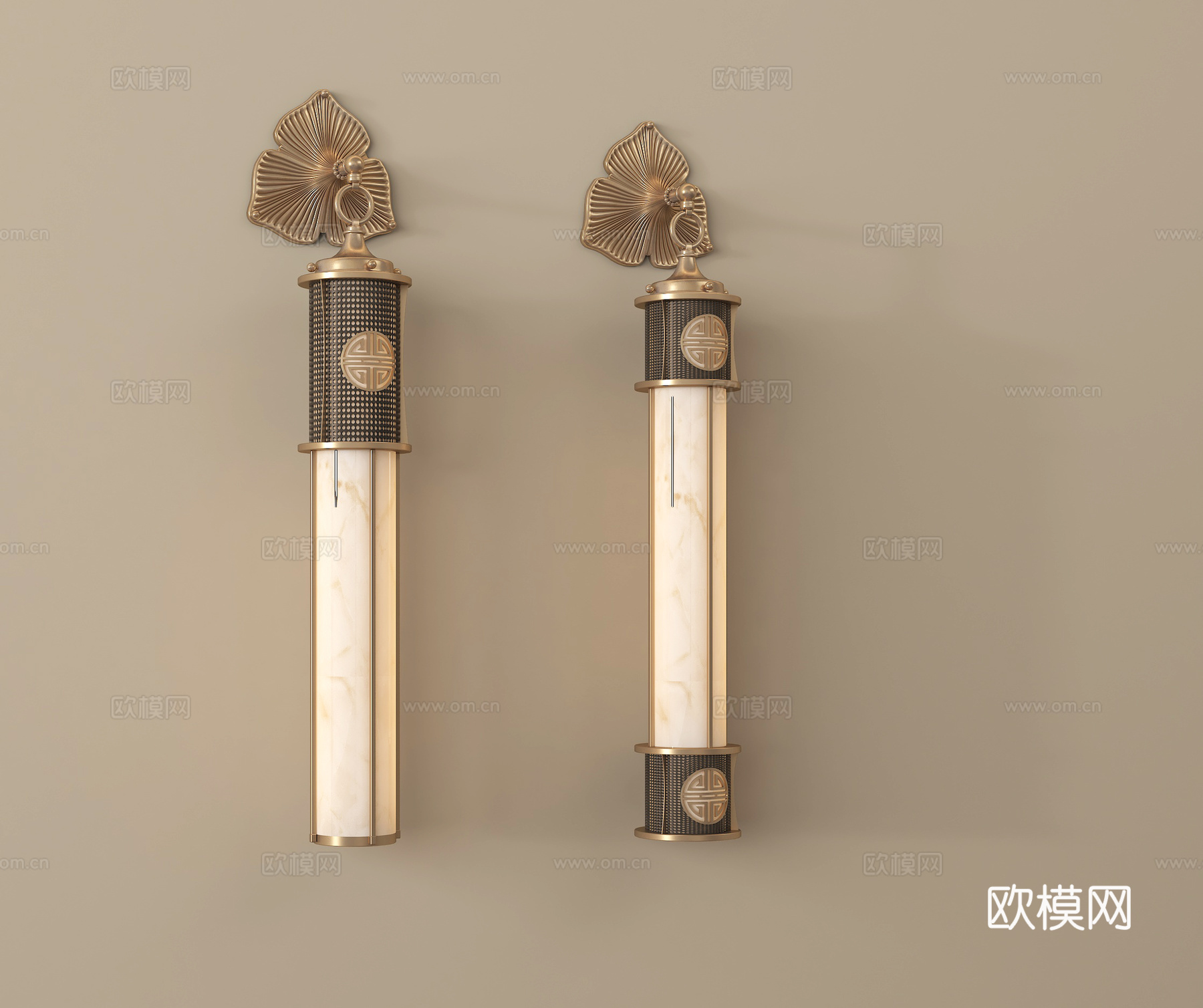 新中式壁灯 装饰壁灯su模型