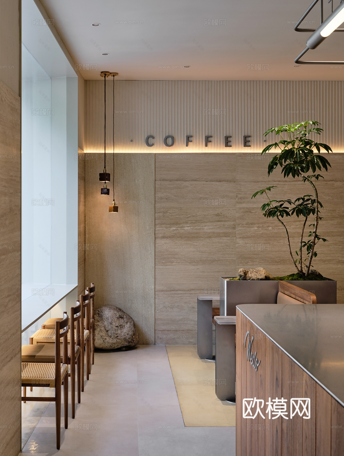 咖啡店 最新全套施工图 效果图合集cad施工图