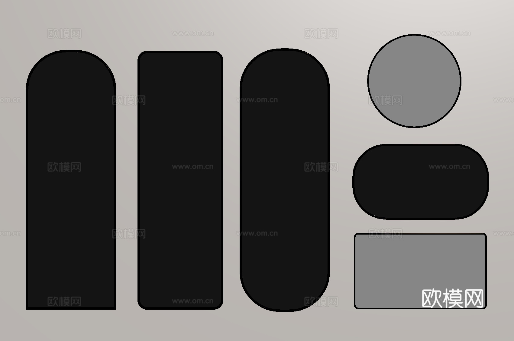 现代镜子 落地镜 全身镜 化妆镜su模型