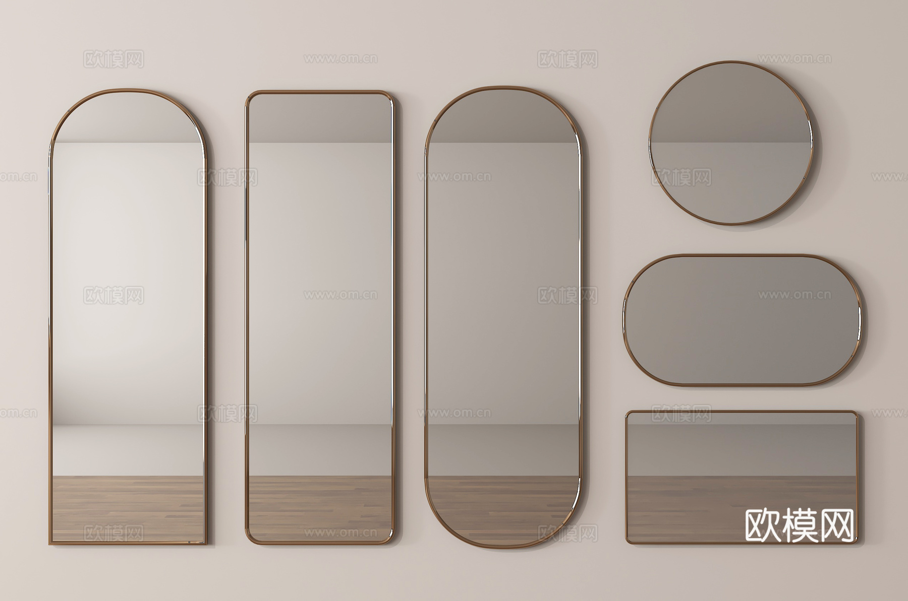 现代镜子 落地镜 全身镜 化妆镜su模型