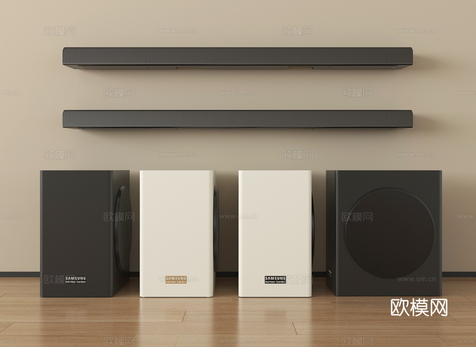 现代音响 落地式音响 壁挂音响su模型