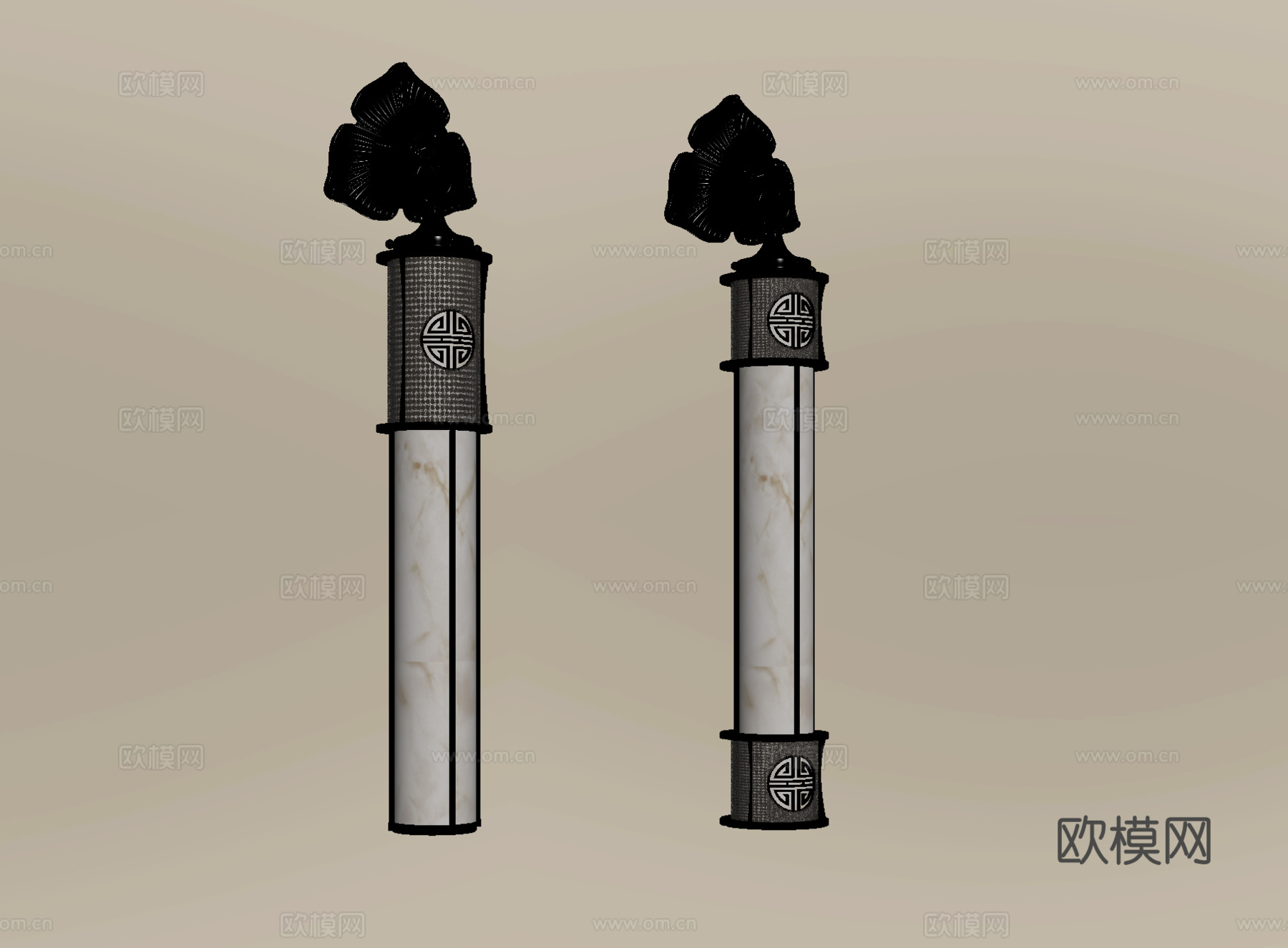 新中式壁灯 装饰壁灯su模型