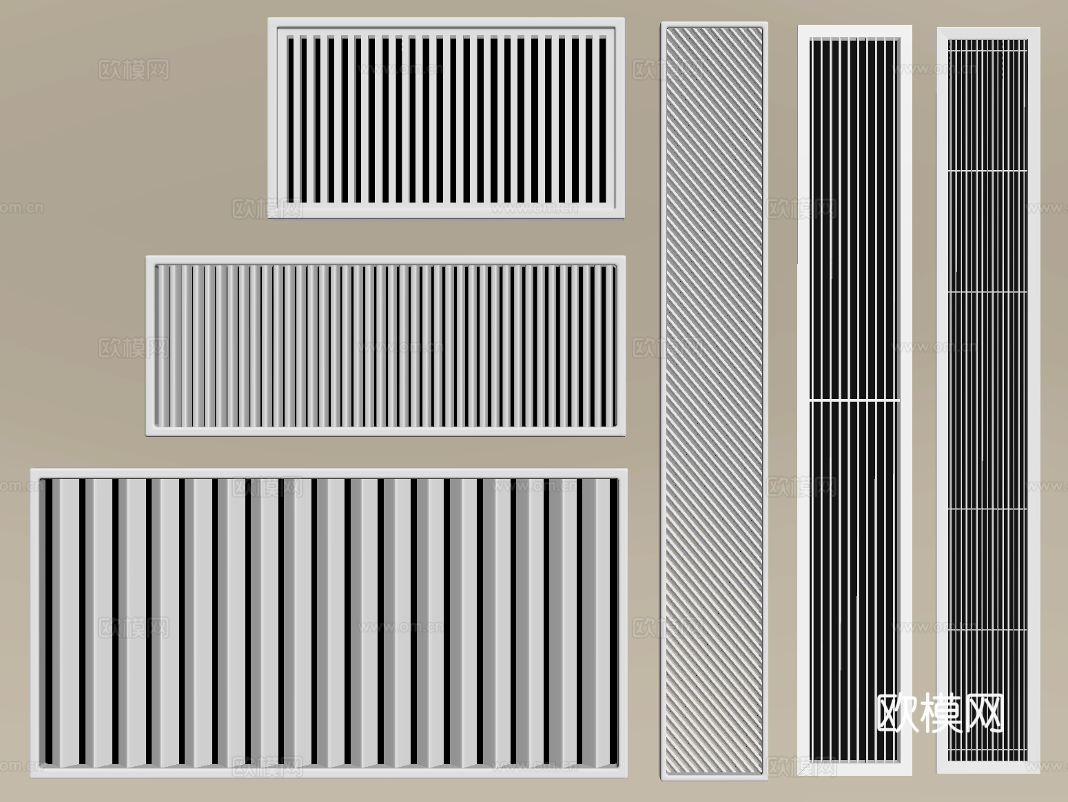 现代中央空调出风口 换气扇 出风口su模型