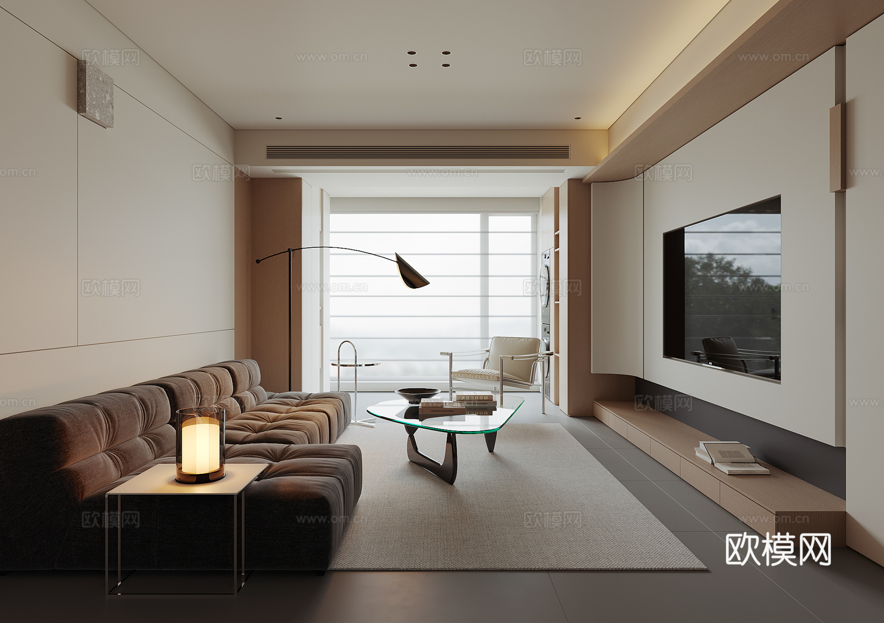 现代家居客厅su模型